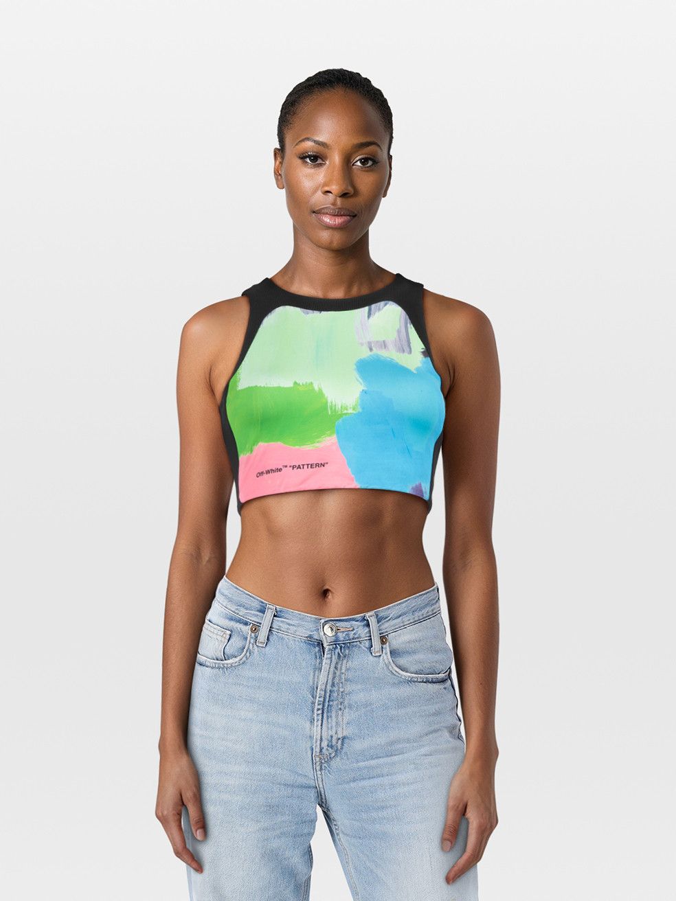 Brush Stroke Pattern Crop Top