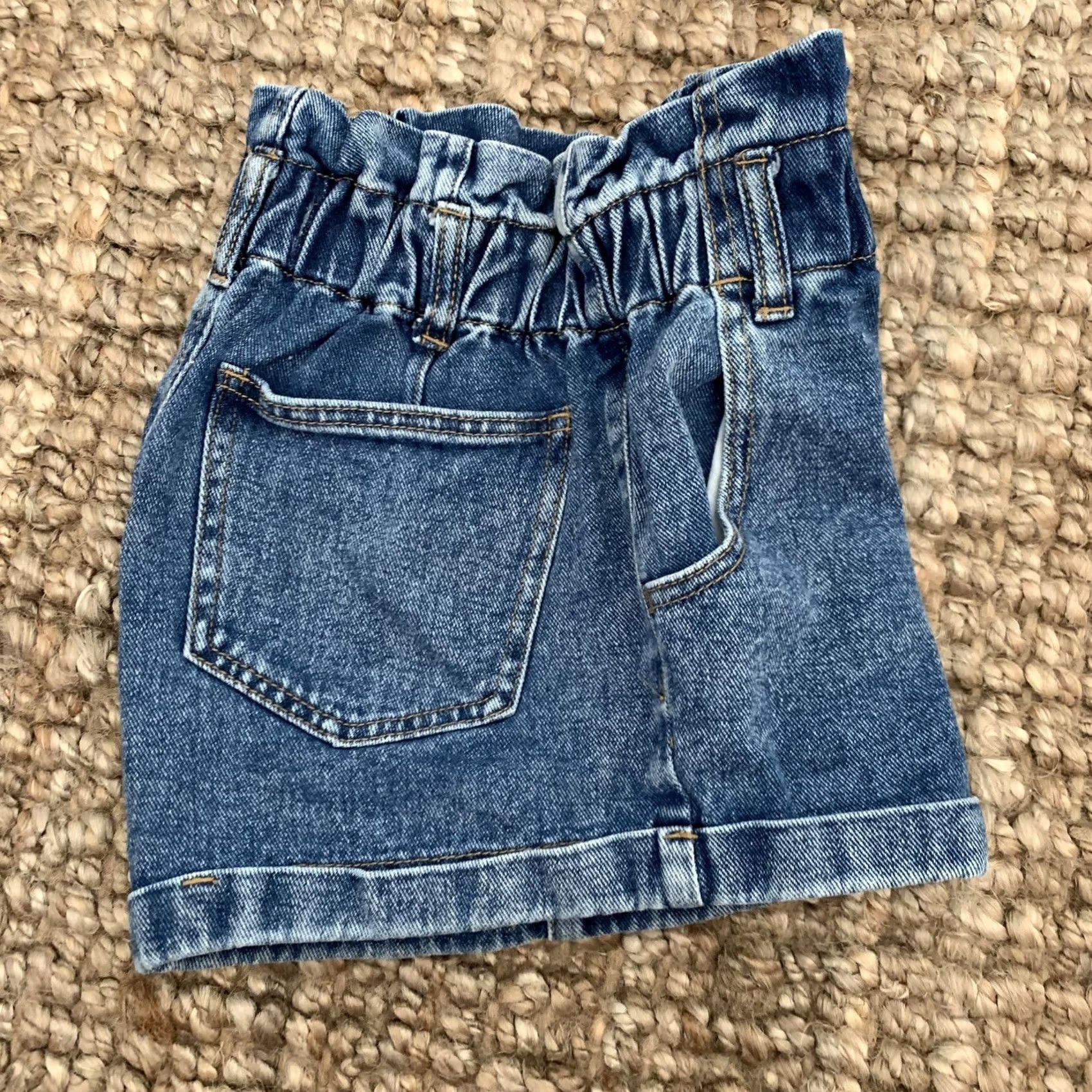 Pacsun Pacsun Denim Shorts Womens 25 Paperbag Elastic Waist 5-Pocket Cuffed High Rise Blue Jeans Mom Short Regular Fit Size 42" / US 20 - 5 Thumbnail