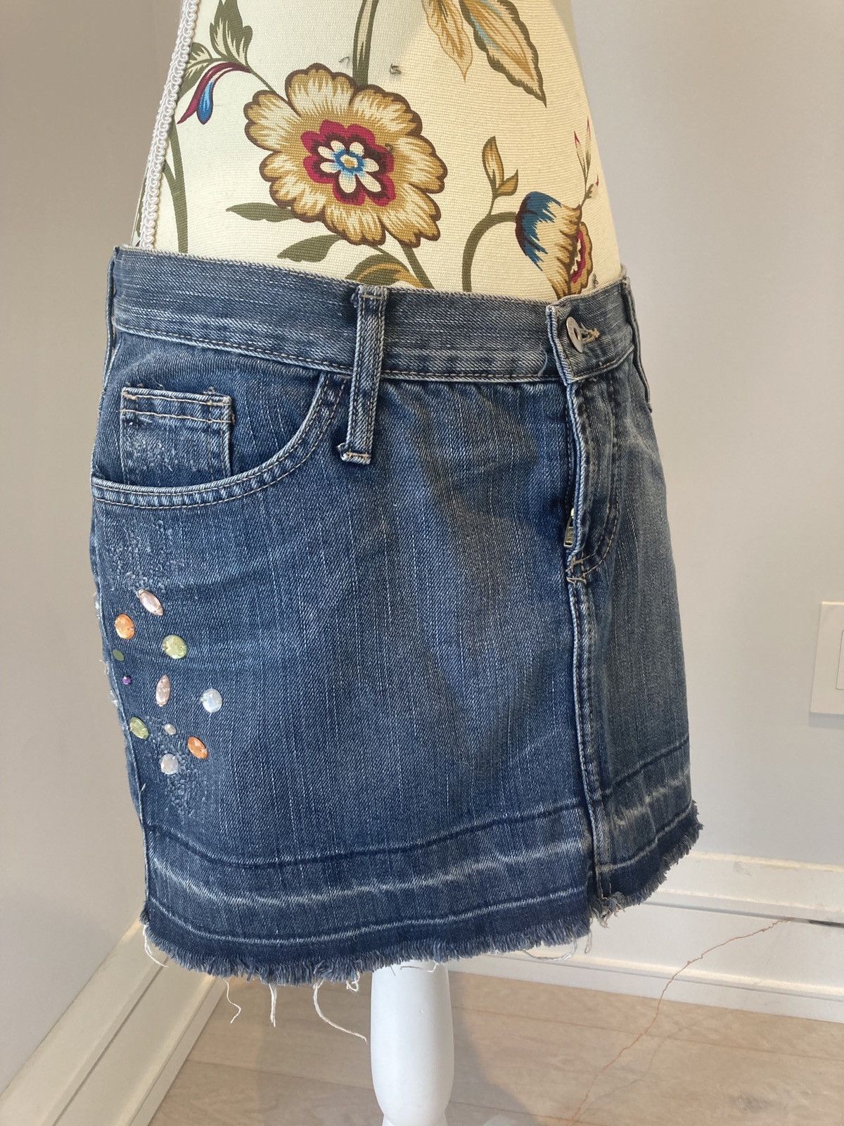 Vintage Denim Mini Skirt Size 27" / US 4 / IT 40 - 10 Thumbnail