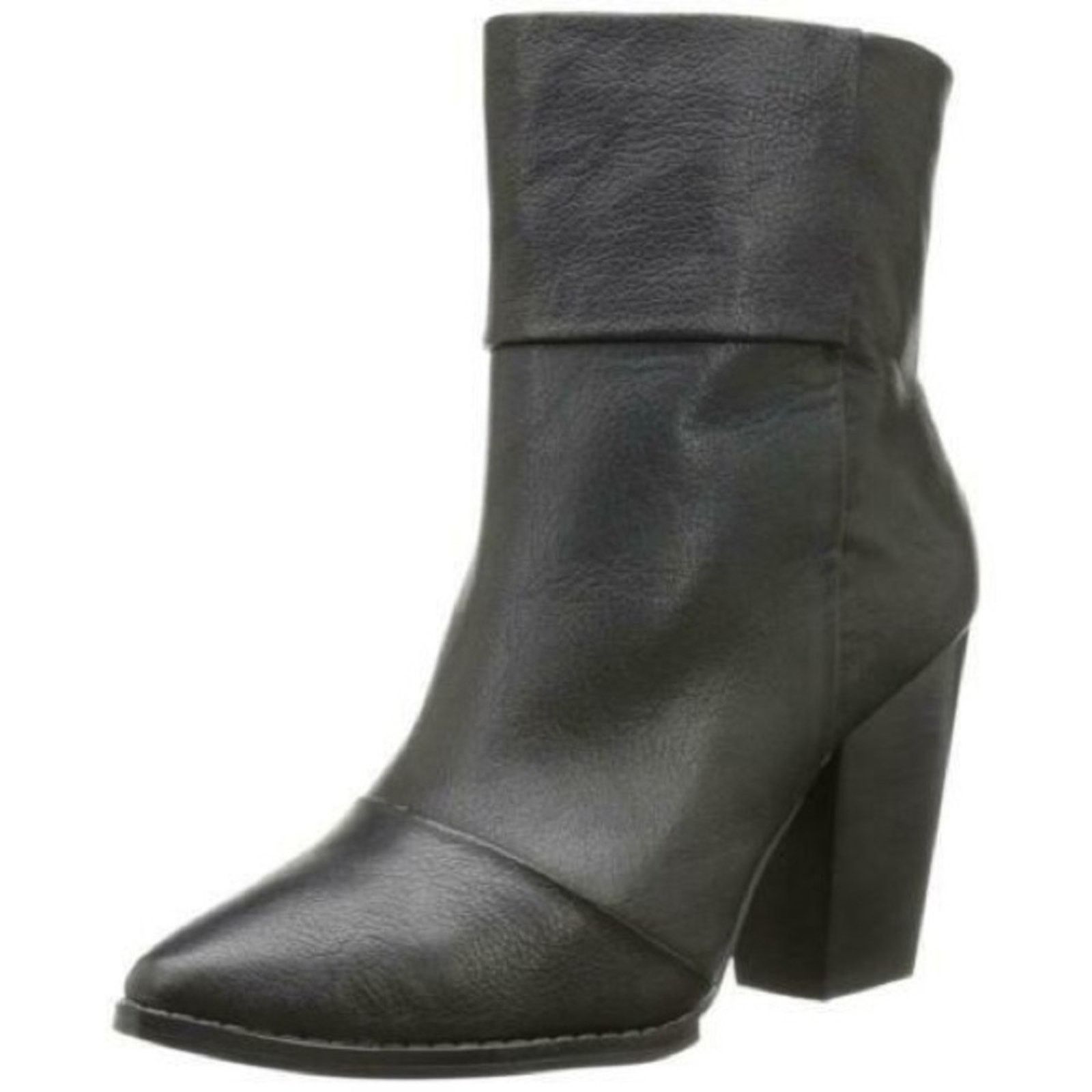Anthropologie KELSI DAGGER Black Leather Chunky Heel $195 Ankle Short Boot Size US 8.5 / IT 38.5 - 12 Thumbnail