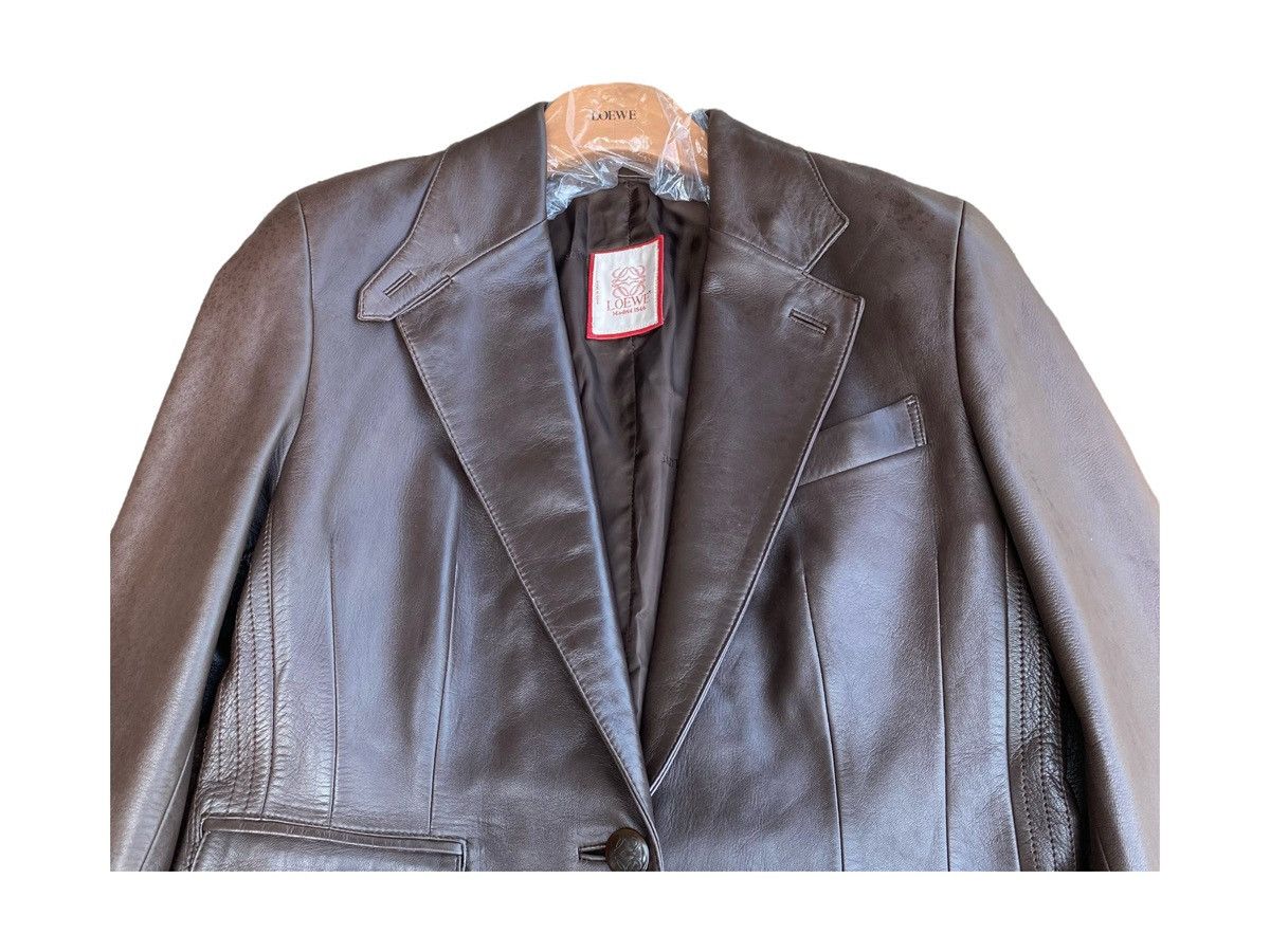 Loewe Vintage Loewe Chocolate Napa Pocket Leather Blazer Jacket Size US S / EU 44-46 / 1 - 3 Thumbnail