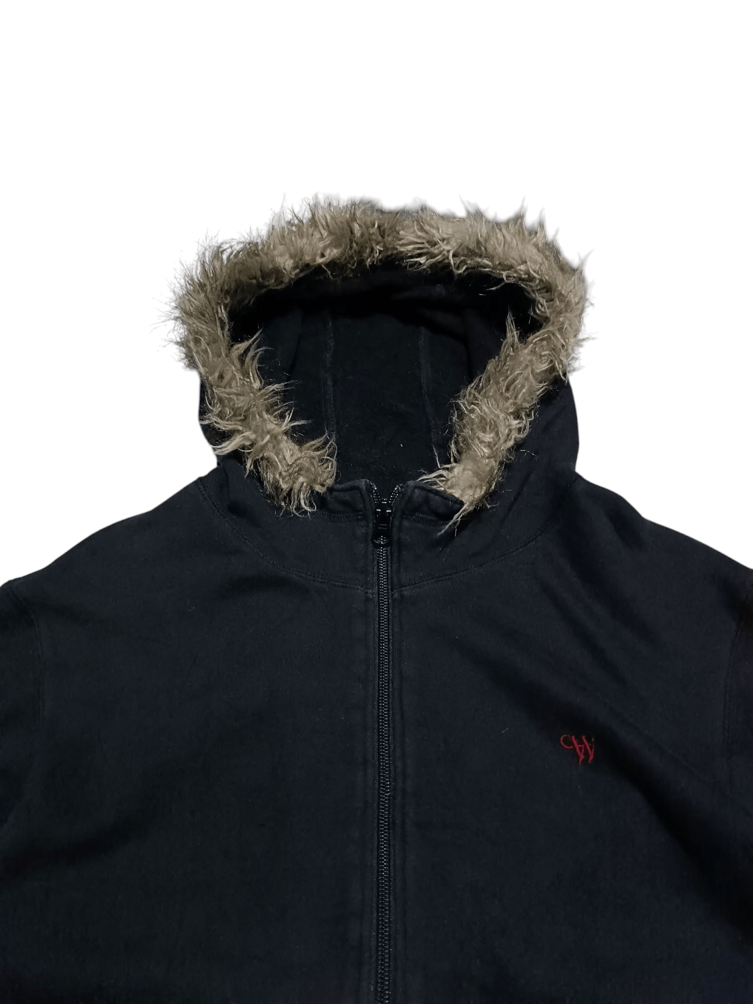 Vintage Comme Ca Walk Sweater Hoodie Fur Double Zipper
