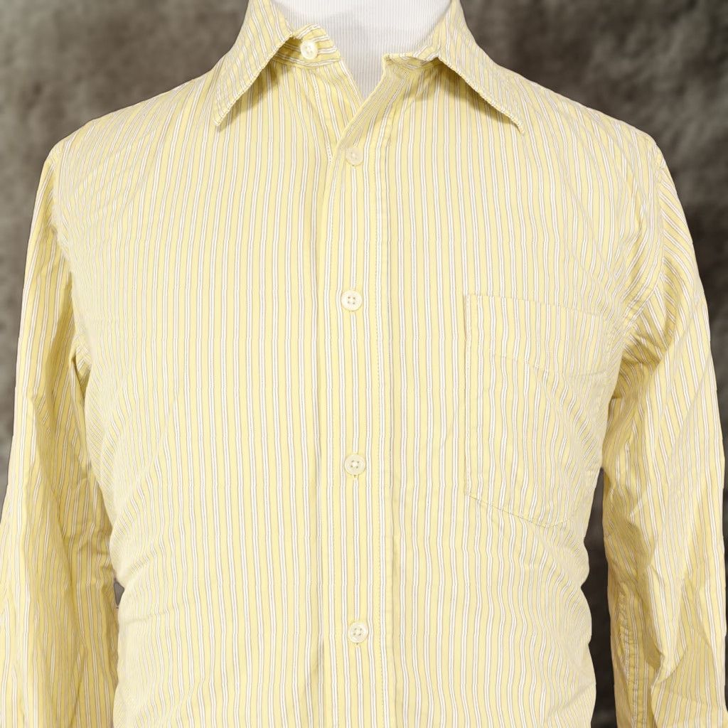 Gap VINTAGE Gap Men's Long Sleeve Yellow Striped Button-Down Shirt Business Casual 80s Style Large Size US L / EU 52-54 / 3 - 1 Thumbnail