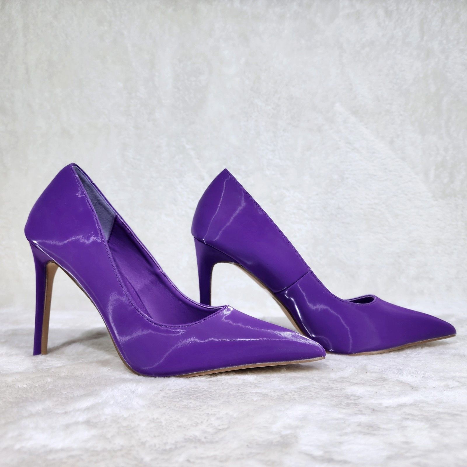 Other Luminous Purple High Heel Stiletto Pumps Evening Party Shoes Size US 6.5 / IT 36.5 - 2 Thumbnail
