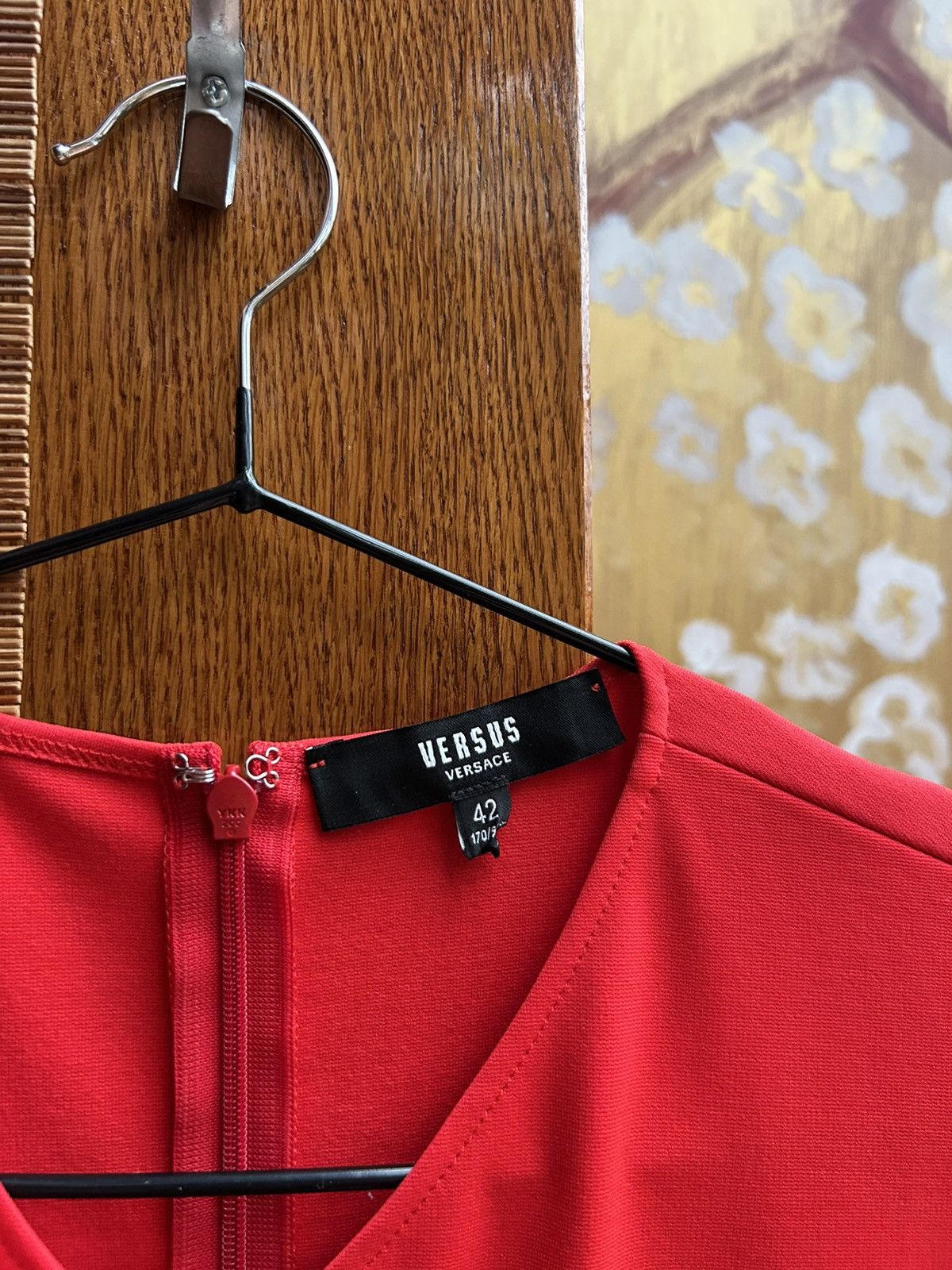 Versus Versace Versace Versus Red V-Neck Short Sleeve Wrap Front Mini Dress Size M / US 6-8 / IT 42-44 - 5 Thumbnail