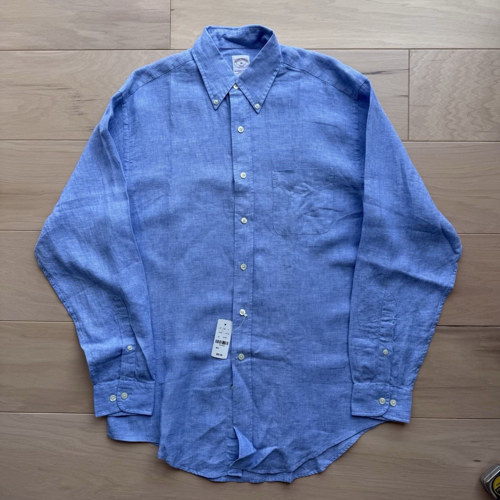 Brooks Brothers Brooks Brothers Linen Shirt Medium Blue Button Up New York Size US M / EU 48-50 / 2 - 2 Thumbnail