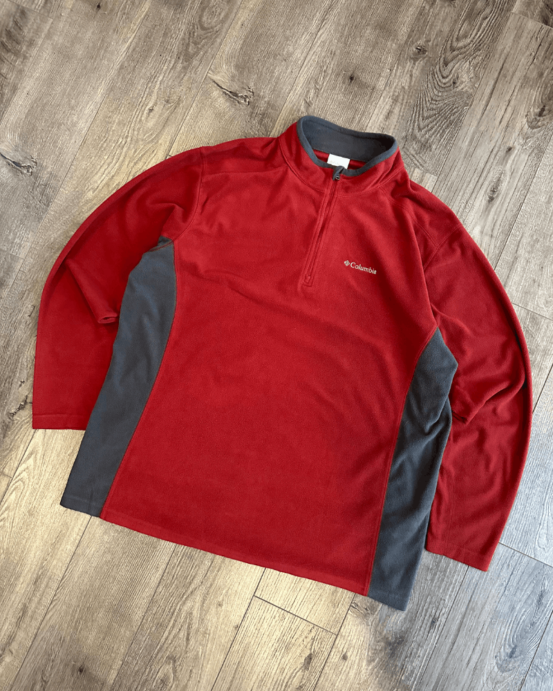 Columbia Columbia 1/4 Zip Two Tone Red/Gray Fleece Pullover XXL / 2XL Size US XXL / EU 58 / 5 - 1 Thumbnail