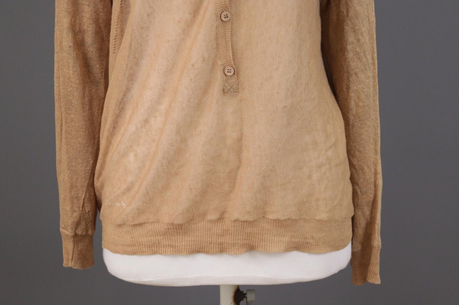 Zadig & Voltaire Zadig & Voltaire Beige Linen Henley Knit Sweater Size L Size L / US 10 / IT 46 - 3 Thumbnail