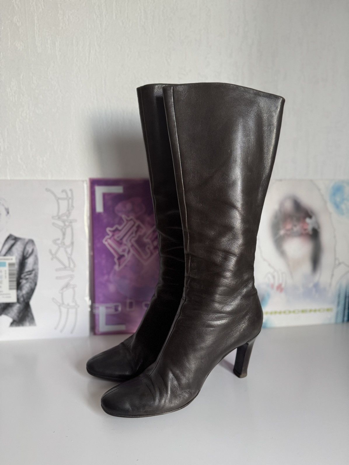 Archive Helmut Lang Leather Knee Boots 2000s Luxury Design