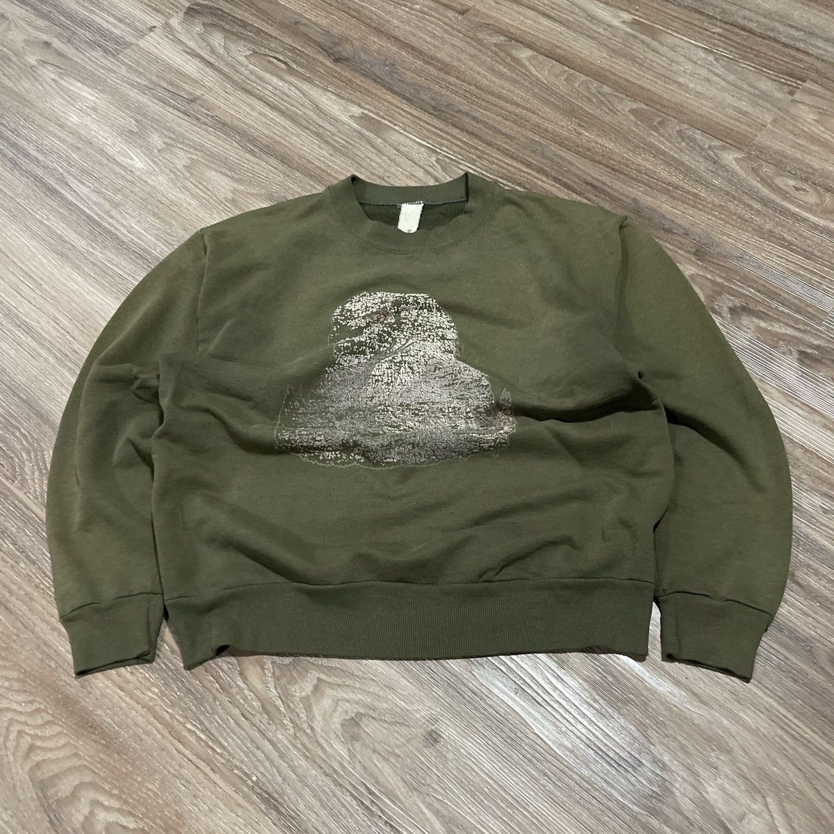 Japanese Brand × Vintage Vintage 90s Eagles Army Green Sweater Size US S / EU 44-46 / 1 - 1 Thumbnail
