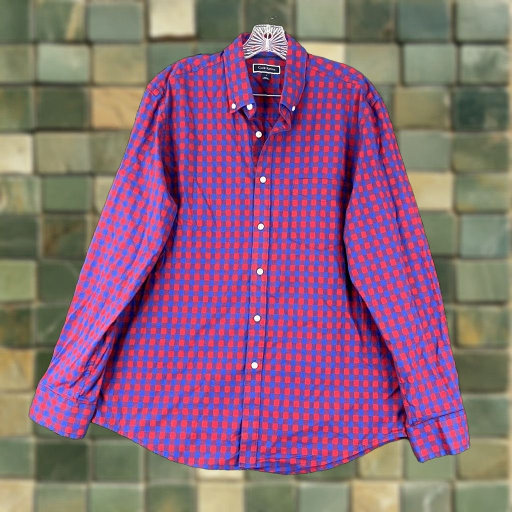 Club Room CLUB ROOM Multicolor Checker Button-Up Shirt Long Sleeve Adult Large Mens Size US L / EU 52-54 / 3 - 1 Thumbnail