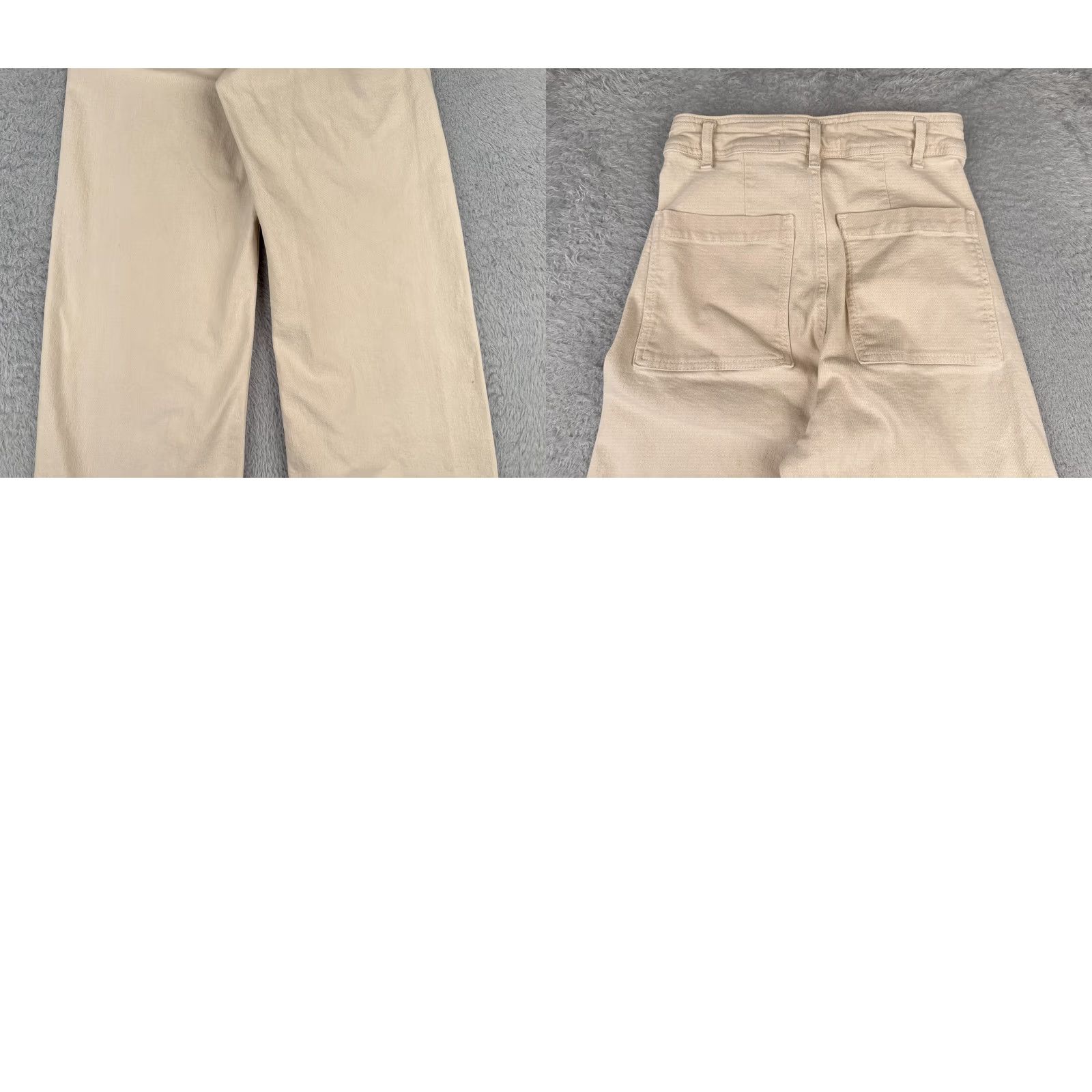 Zara Zara Jeans Women 4 Beige Denim Wide Leg High Rise Zip Fly Cotton Blend 24x27 Jeans 90s Womens Size 27" / US 4 / IT 40 - 10 Thumbnail