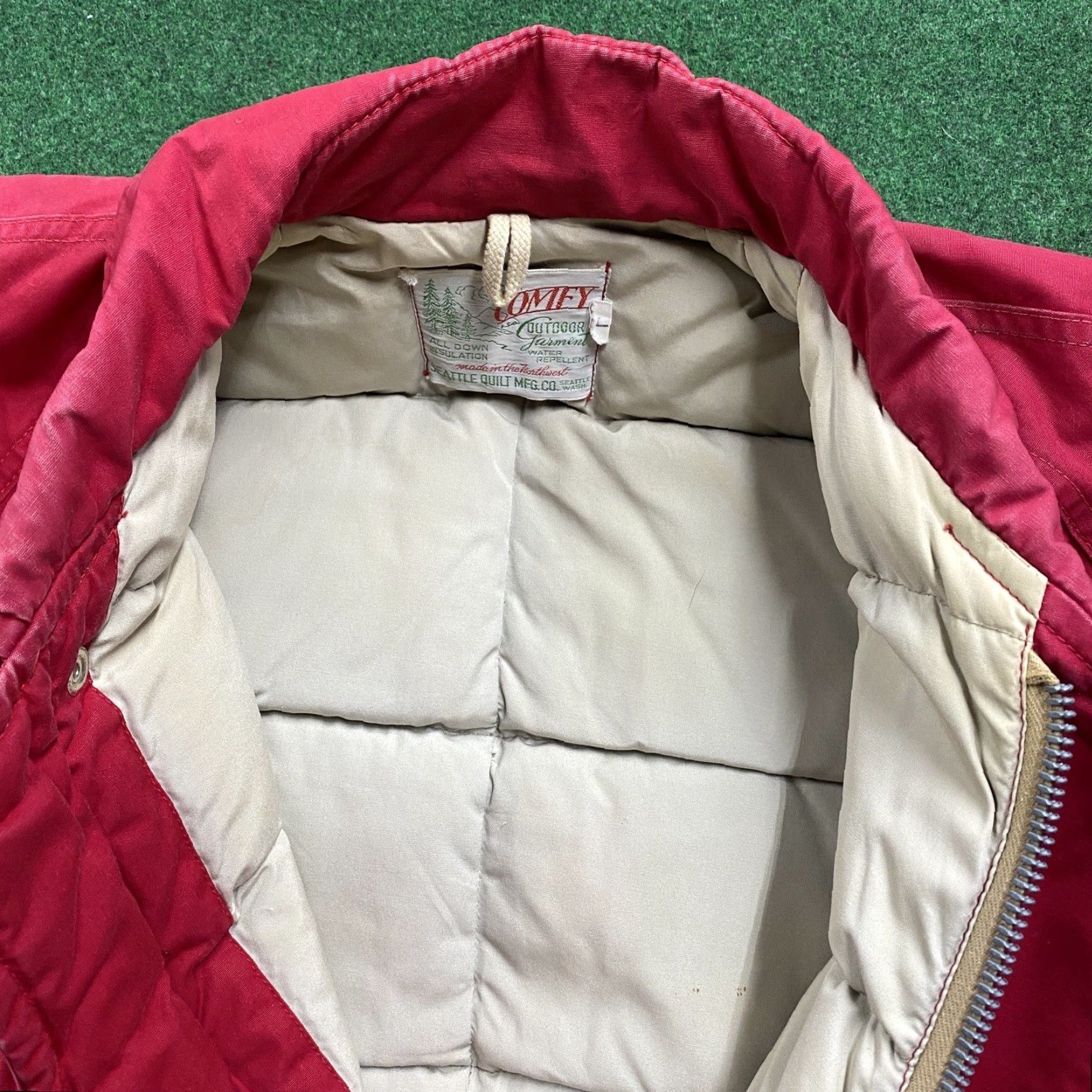 Vintage VINTAGE Unbranded Puffer Jacket Mens XL Red 50S Goose Down Quilted Parka Coat USA Jacket Size US XL / EU 56 / 4 - 5 Thumbnail