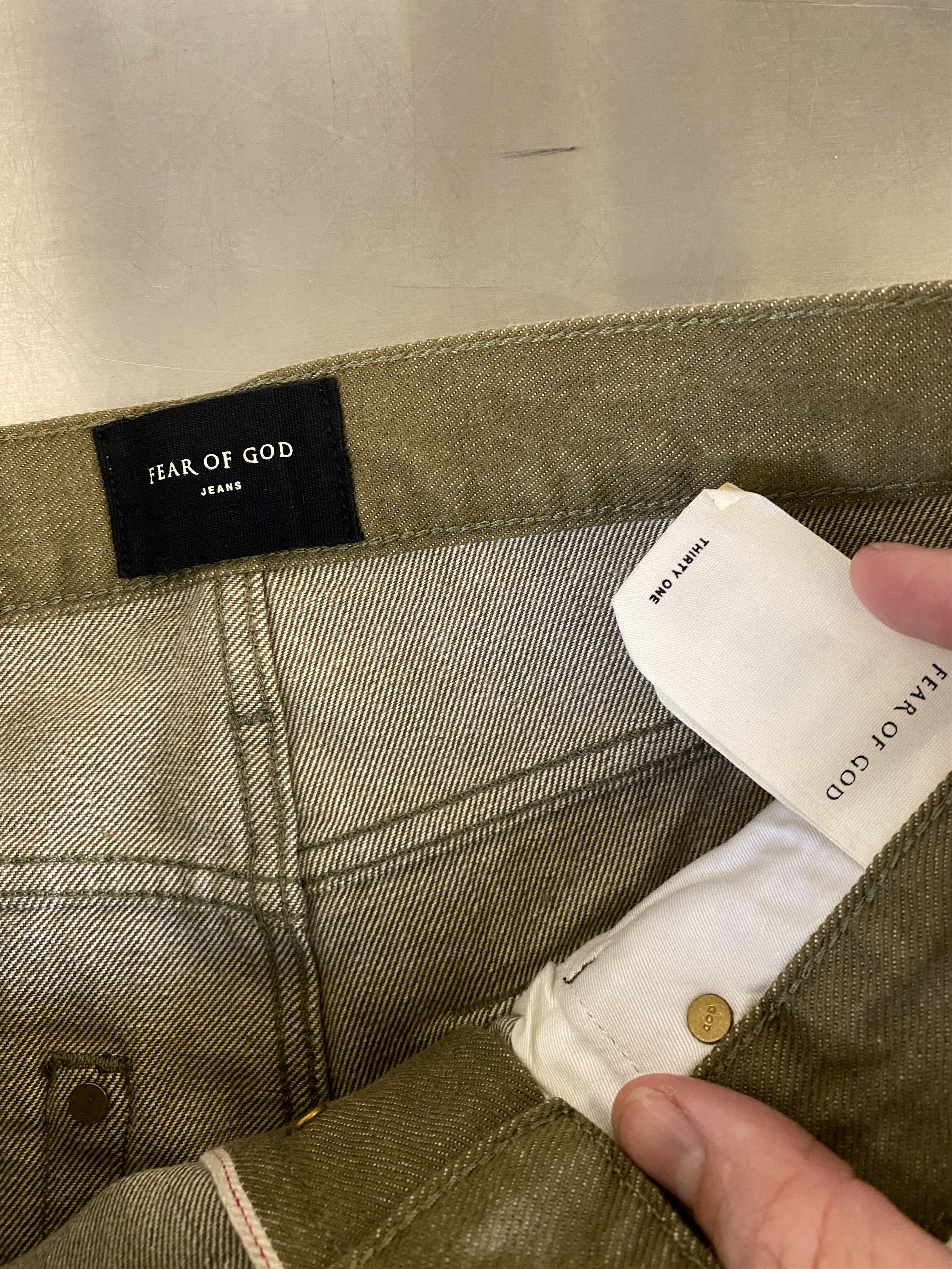 Fear of God NWOT VINTAGE FEAR OF GOD GOLD DISTRESSED DENIM JEAN DENIM Size US 31 - 4 Thumbnail