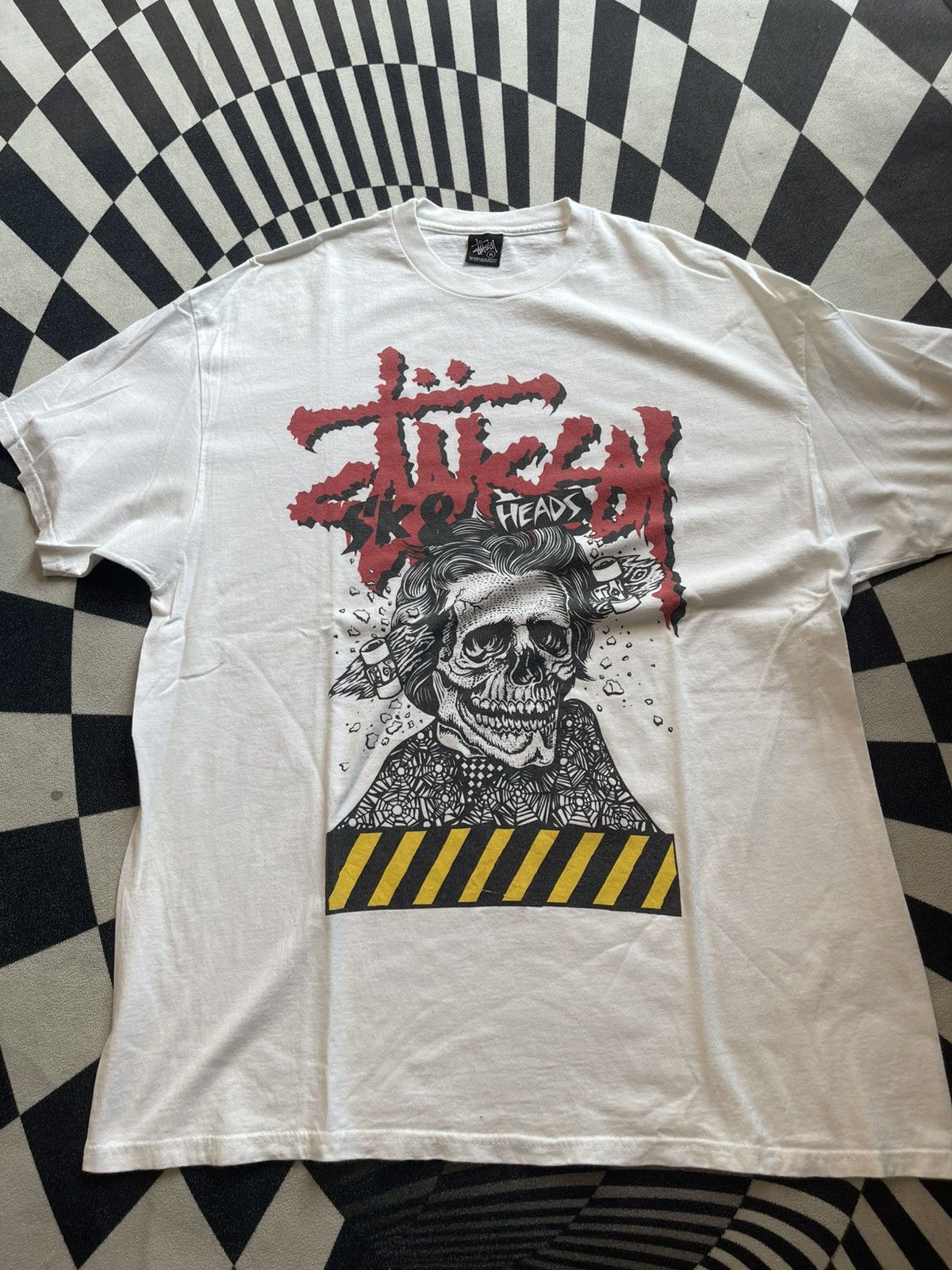 Stussy Stussy Sk8 Heads Skull Graphic Tee White XL Size US XL / EU 56 / 4 - 2 Thumbnail