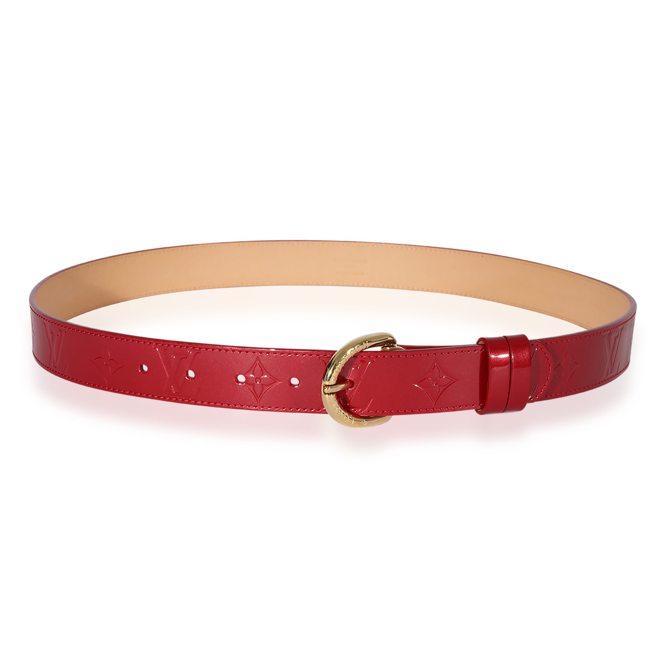 image of Louis Vuitton Pomme D'amour Vernis Ceinture Belt 90/36 in Pink, Women's