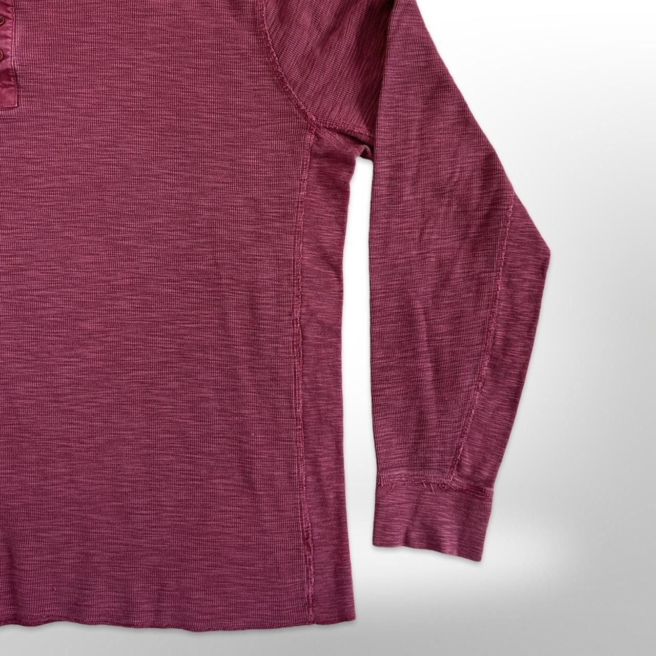 Lucky Brand Vintage Lucky Brand Maroon Faded Long Sleeve Henley Size US XXL / EU 58 / 5 - 2 Thumbnail