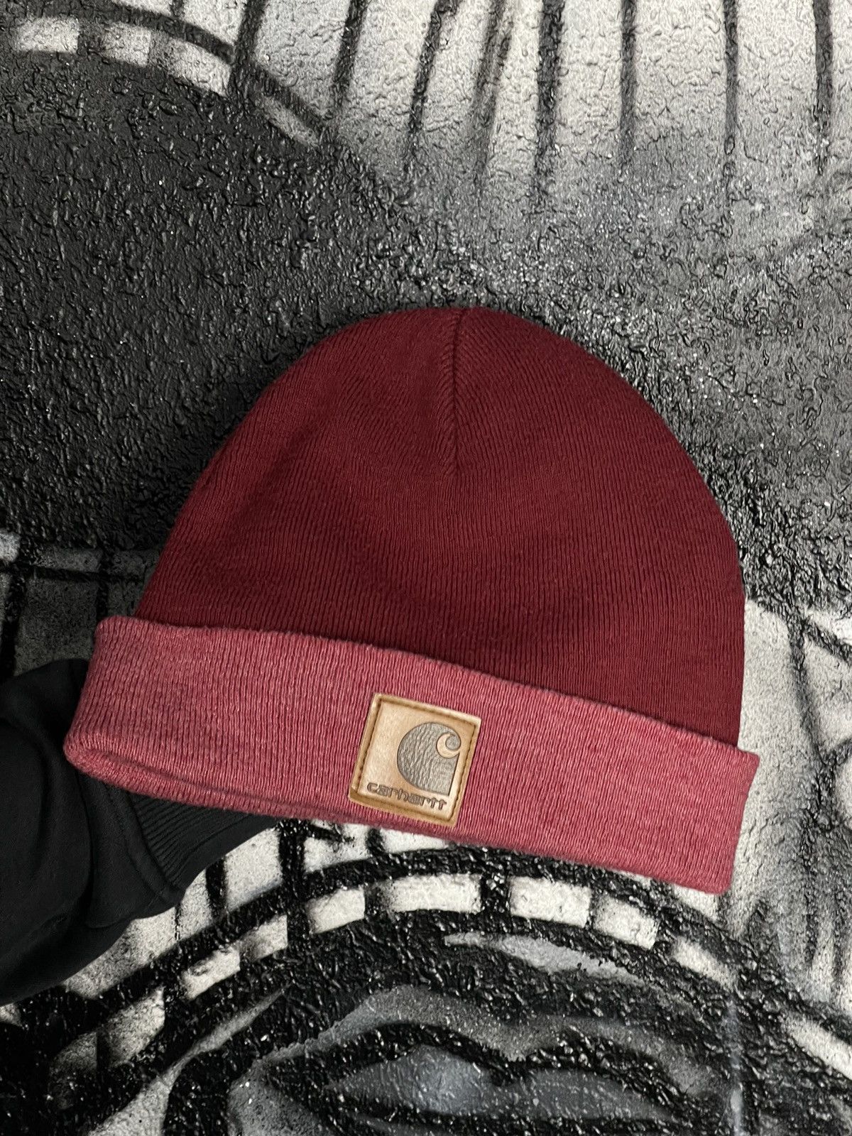 Carhartt Wip Carhartt Y2K Leather Logo Mason Watch Beanie Hat One Size Size ONE SIZE - 3 Thumbnail