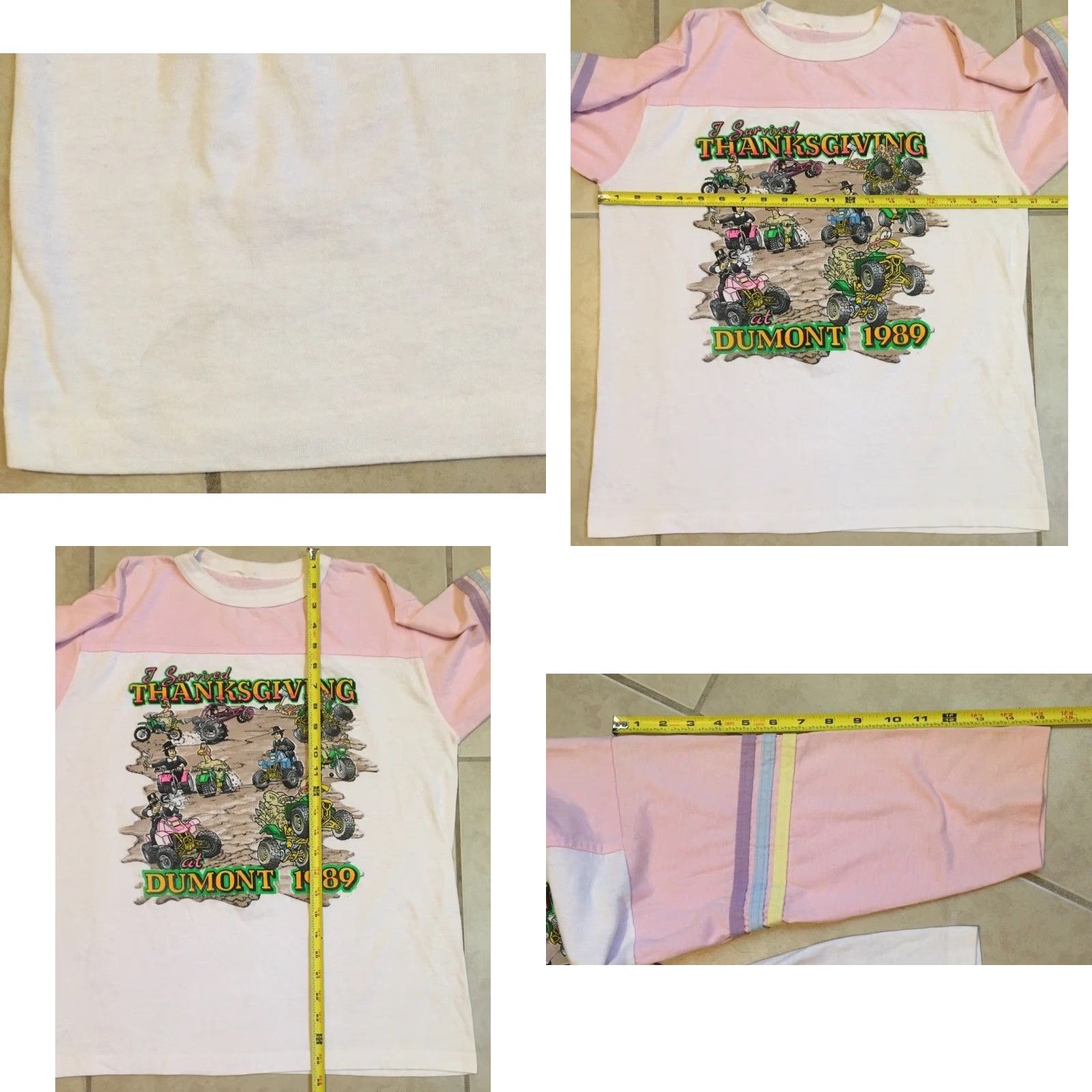 Vintage Vtg 80s I Survived Dumont Thanksgiving Faded Shirt S Motocross Racing Grunge 90s Size US S / EU 44-46 / 1 - 8 Thumbnail