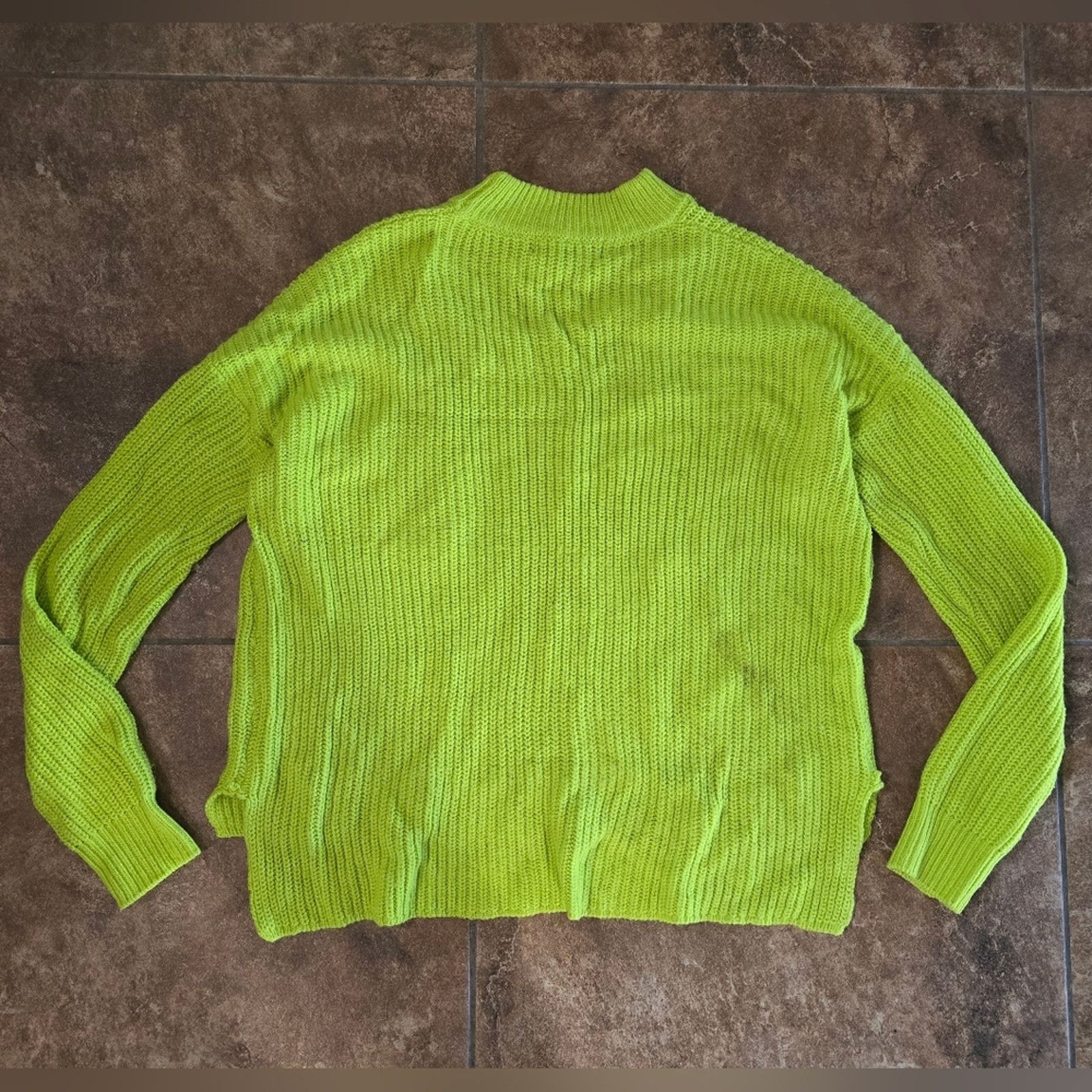 Other Lime Green | SWEET&SINFUL | Distressed Sweater Size XL / US 12-14 / IT 48-50 - 2 Thumbnail