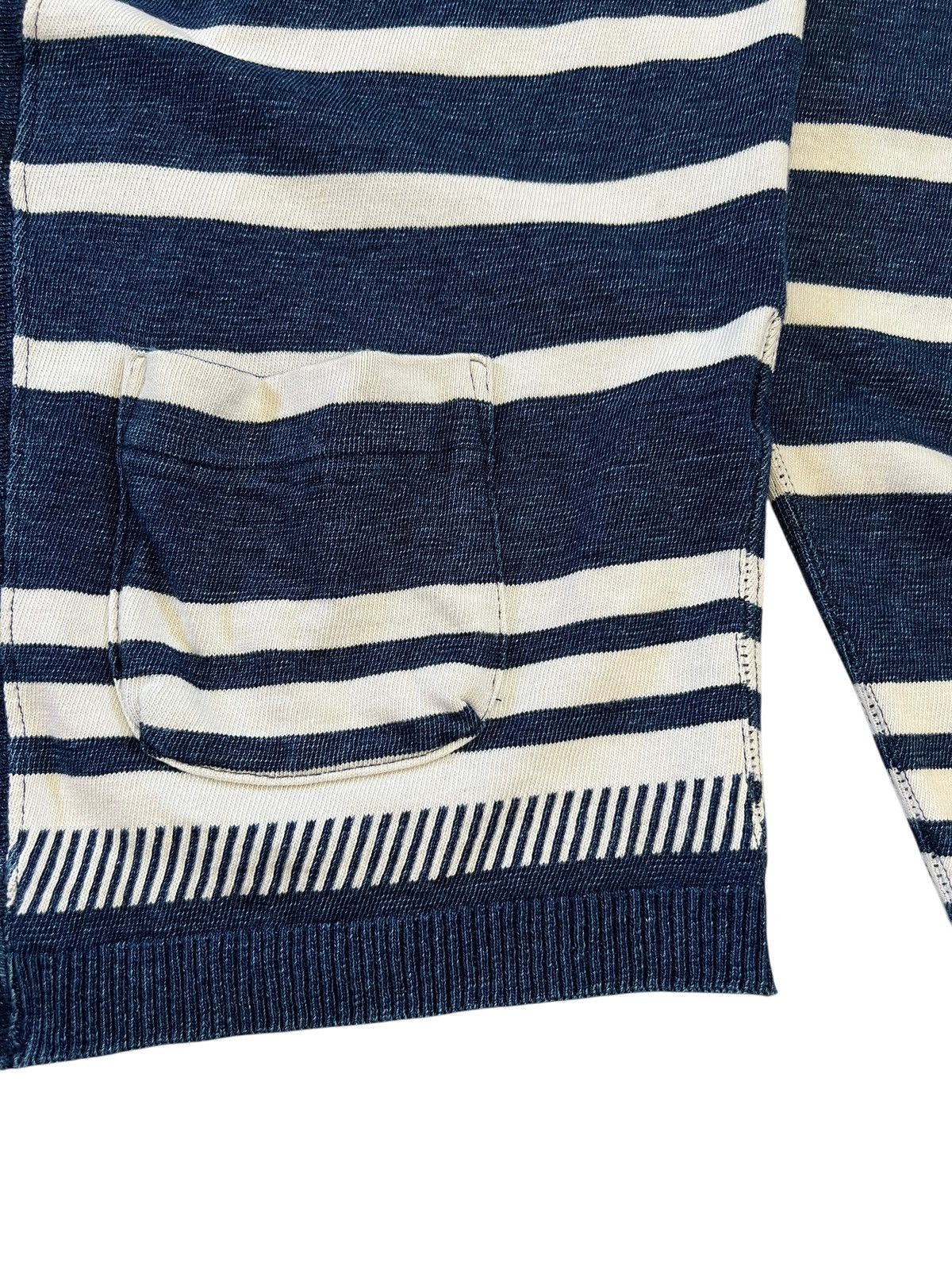 Indigo × Japanese Brand × Remi Relief Remi Relief Stripes Indigo Oversized Cardigan Size US L / EU 52-54 / 3 - 5 Thumbnail