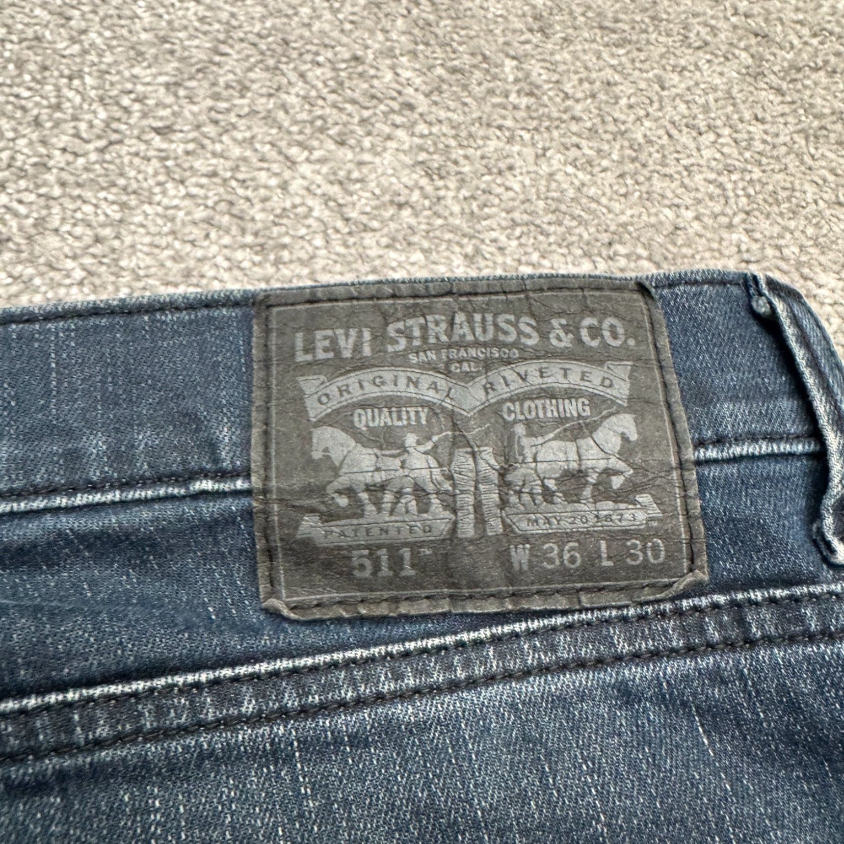 Levi's Levi's 511 Jeans Straight Regular Mens 36x25 Blue Dark Wash Denim Cropped Hem Casual Size US 36 / EU 52 - 5 Thumbnail