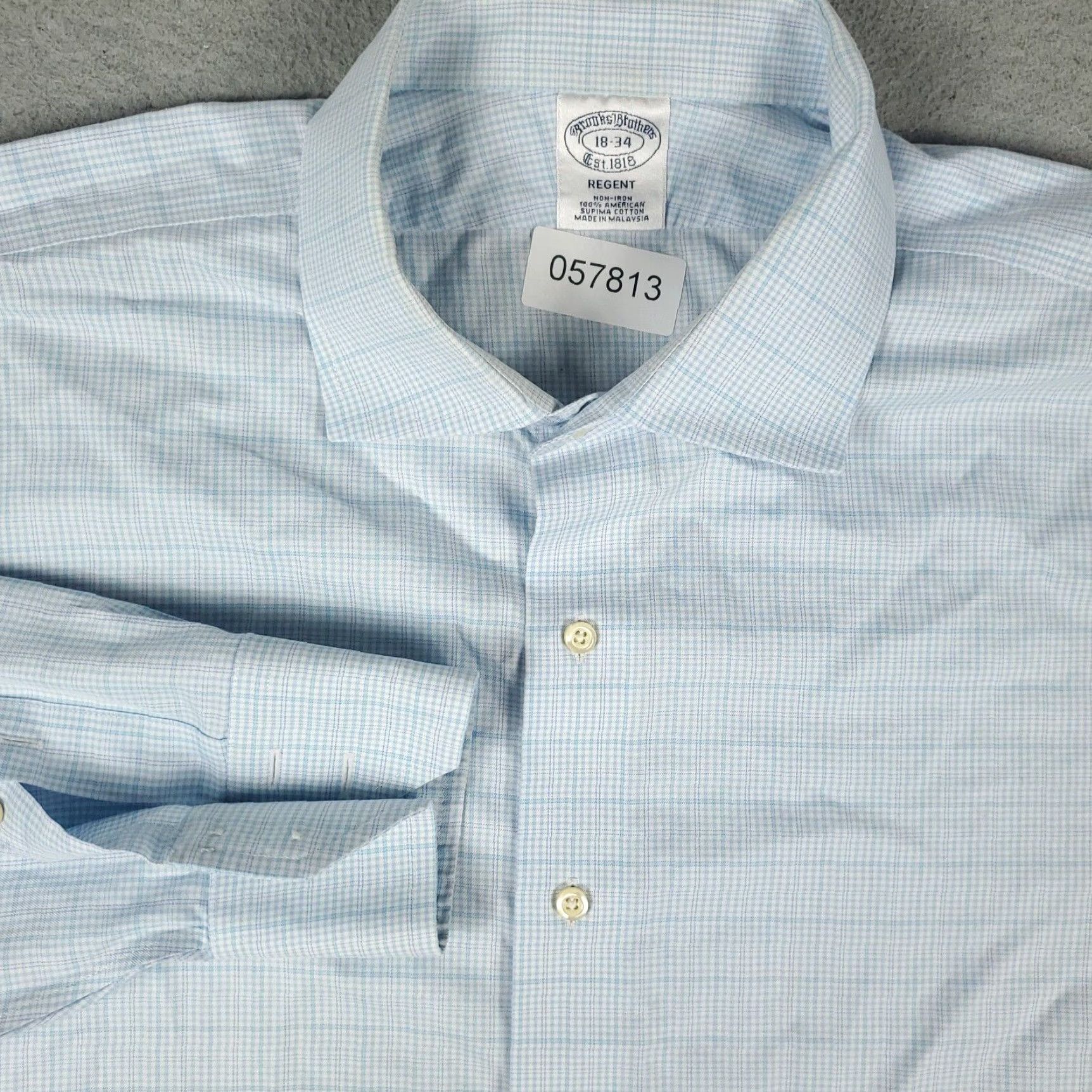 Brooks Brothers VINTAGE Brooks Brothers Dress Shirt Men 18 Blue Plaid Long Sleeve Business Casual Formal Workwear Size 48R - 2 Thumbnail