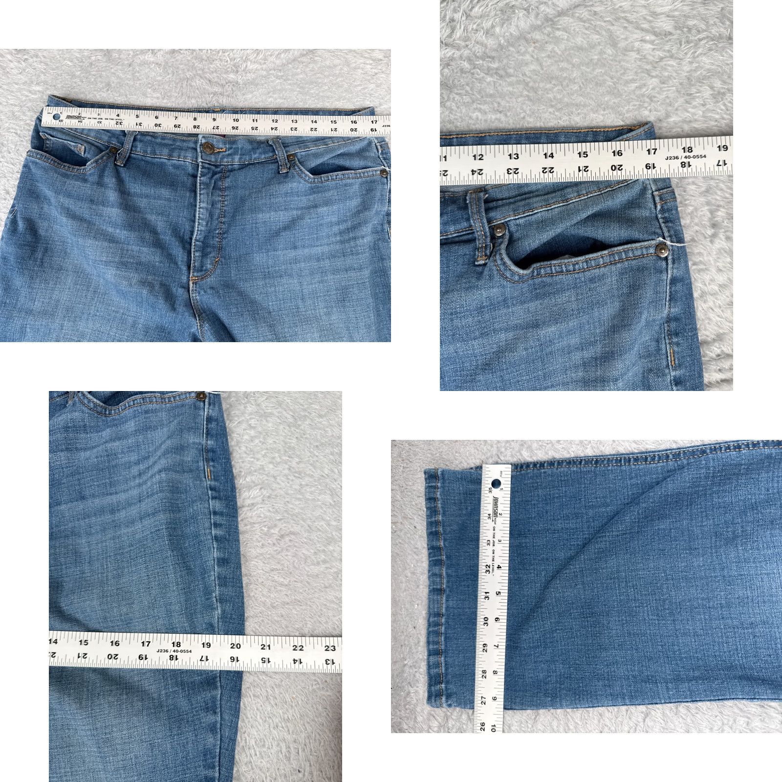 Gloria Vanderbilt Gloria Vanderbilt Jeans Women 14 Blue Denim Bootcut Cotton Blend Mid Rise 34x31 5-Pocket Amanda Size 36" / US 14 / IT 50 - 9 Thumbnail