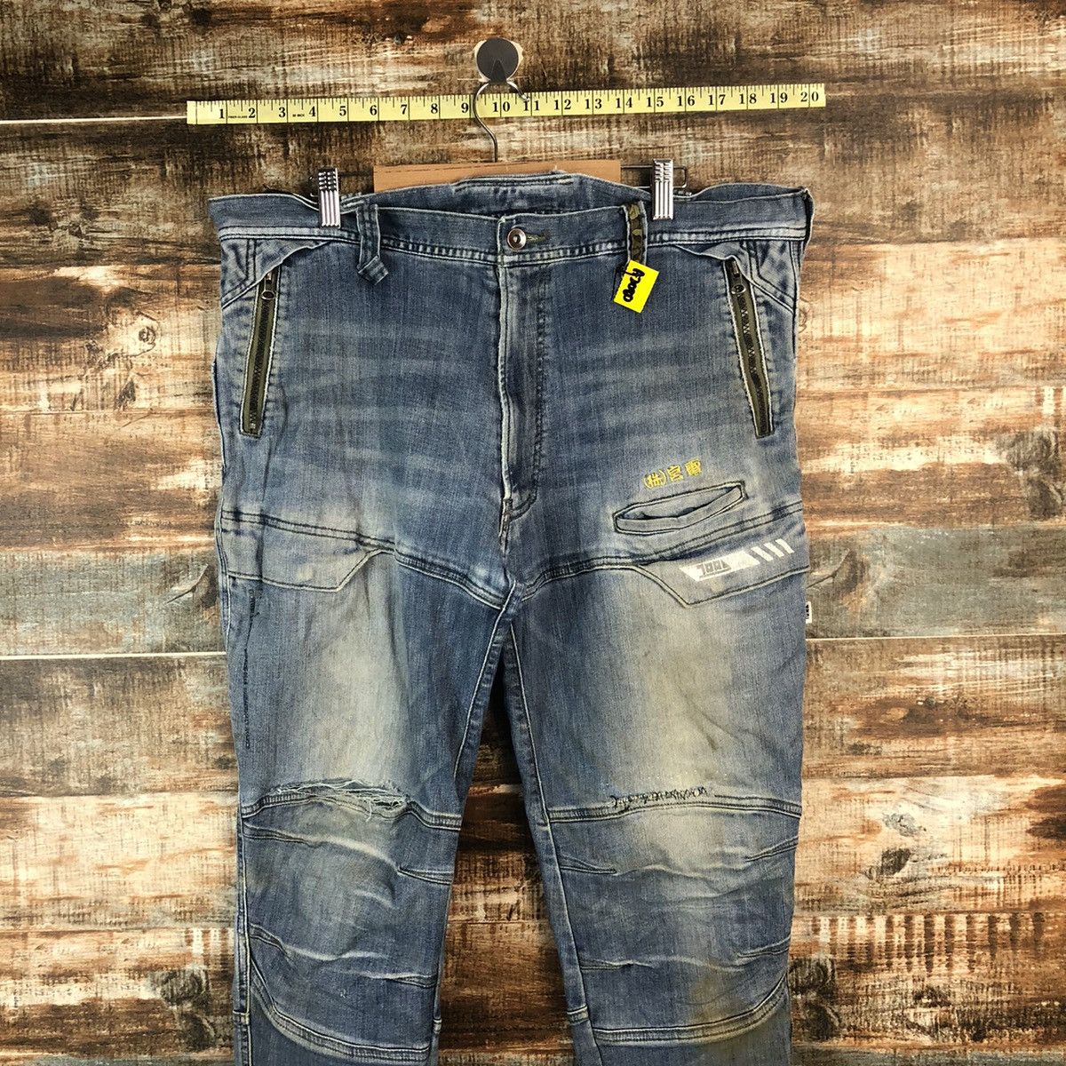 Japanese Brand TORA Blue Distressed Denim Pants #A2080 Size US 37 - 4 Thumbnail