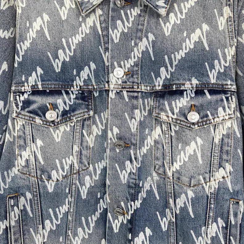 Balenciaga Balenciaga Full Logo Distressed Denim Jacket Size XXS / US 00 / IT 34 - 6 Thumbnail