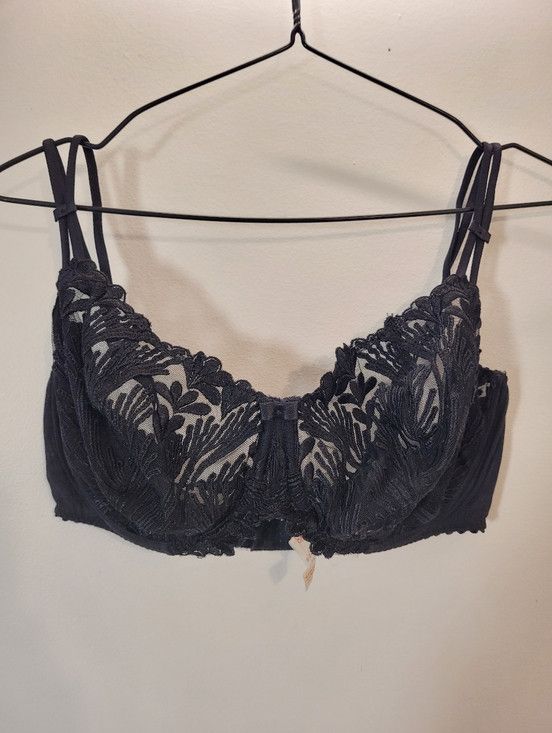 Other Marie Jo Vintage Lace Underwire Embroidered Bra Black - 38E Size ONE SIZE - 1 Thumbnail