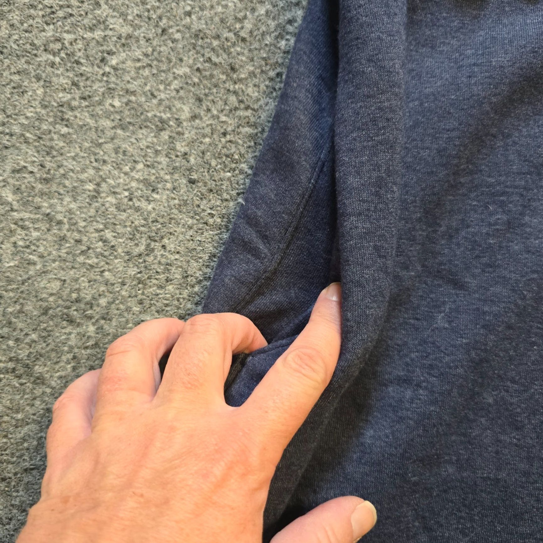 Vintage Vermont Country Store Dress Women M Regular Knit Pockets V-Neck Solid Blue Gray Sweatshirt Casual Knee Length Size M / US 6-8 / IT 42-44 - 4 Thumbnail