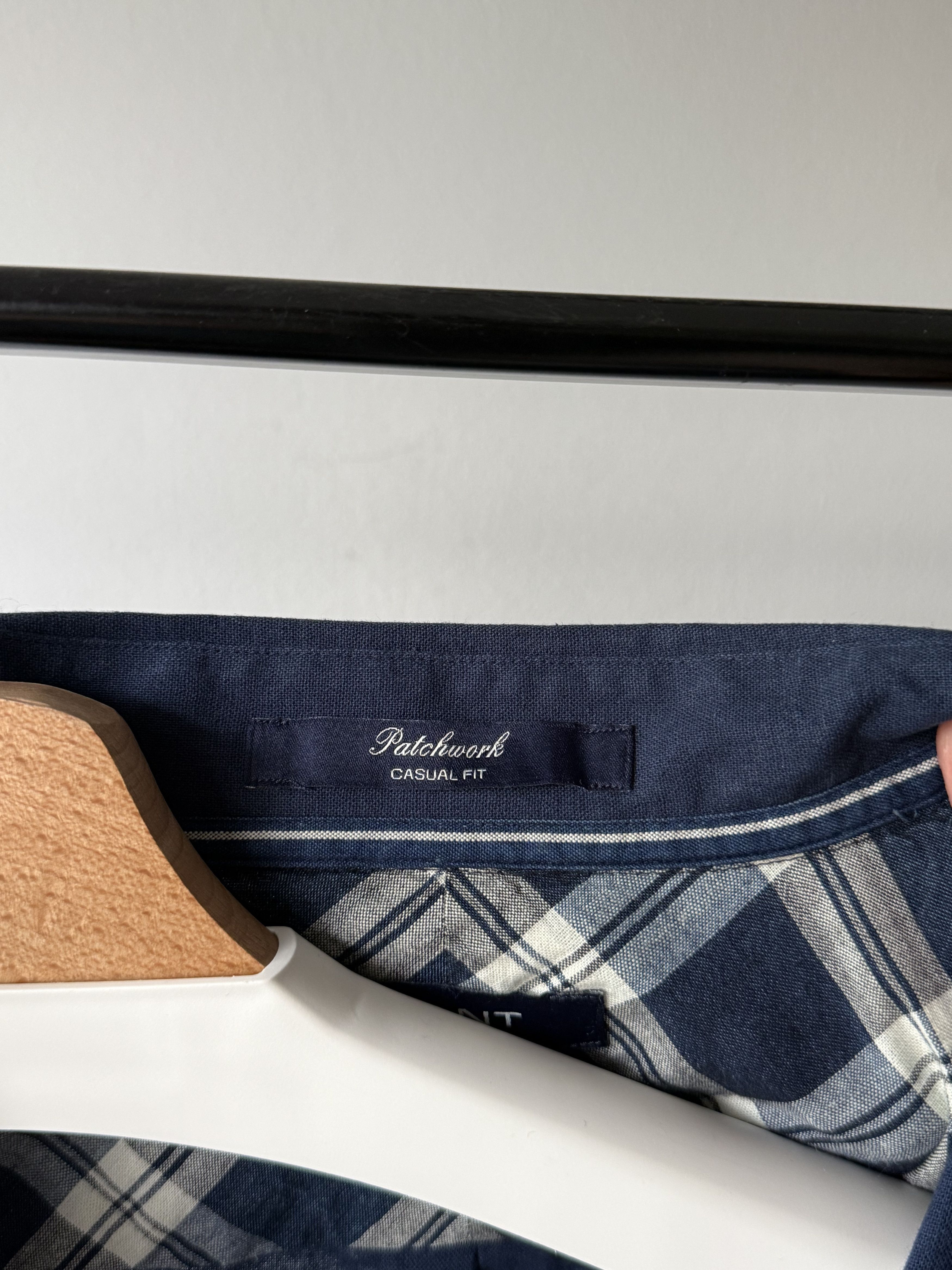 Gant Gant Patchwork Casual Fit Navy Blue Twill Long Sleeve Shirt Size US M / EU 48-50 / 2 - 18 Thumbnail