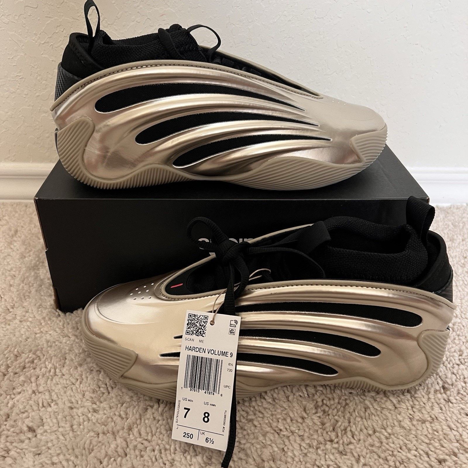 Adidas Adidas Harden Volume 9 Cyber Metallic Black Size 7 NWT Size US 7 / EU 40 - 1 Thumbnail
