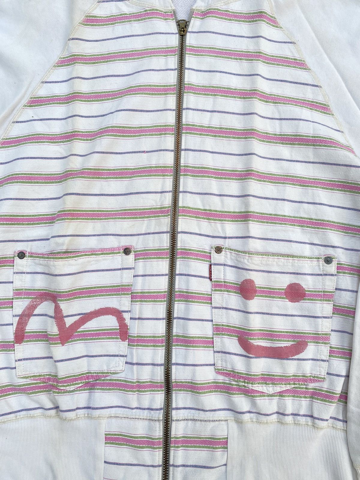 Evisu EVISU YAMANE ZIP HOODIE PINK SEA GULL & SMILE PAINT Size US XL / EU 56 / 4 - 2 Thumbnail