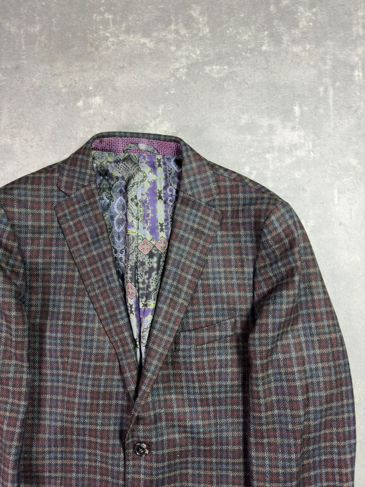 Etro Etro Tweed Wool Silk Lining Plaid Sport Blazer Jacket 50 Size 50R - 6 Thumbnail