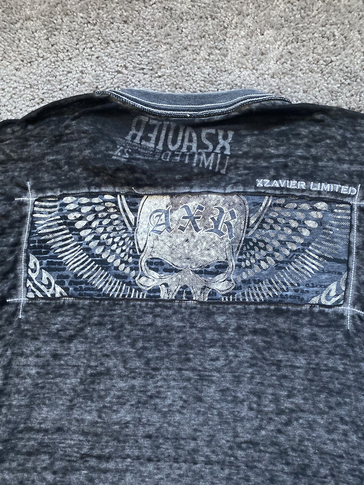 Affliction × Vintage Vintage Y2K Grunge Affliction Skull Tee Shirt Size US XL / EU 56 / 4 - 4 Thumbnail