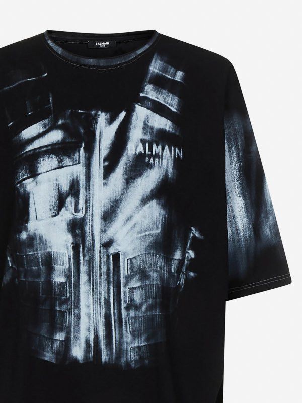 Balmain o1y0426 Crewneck T-Shirt in Black/White Size US XS / EU 42 / 0 - 3 Thumbnail