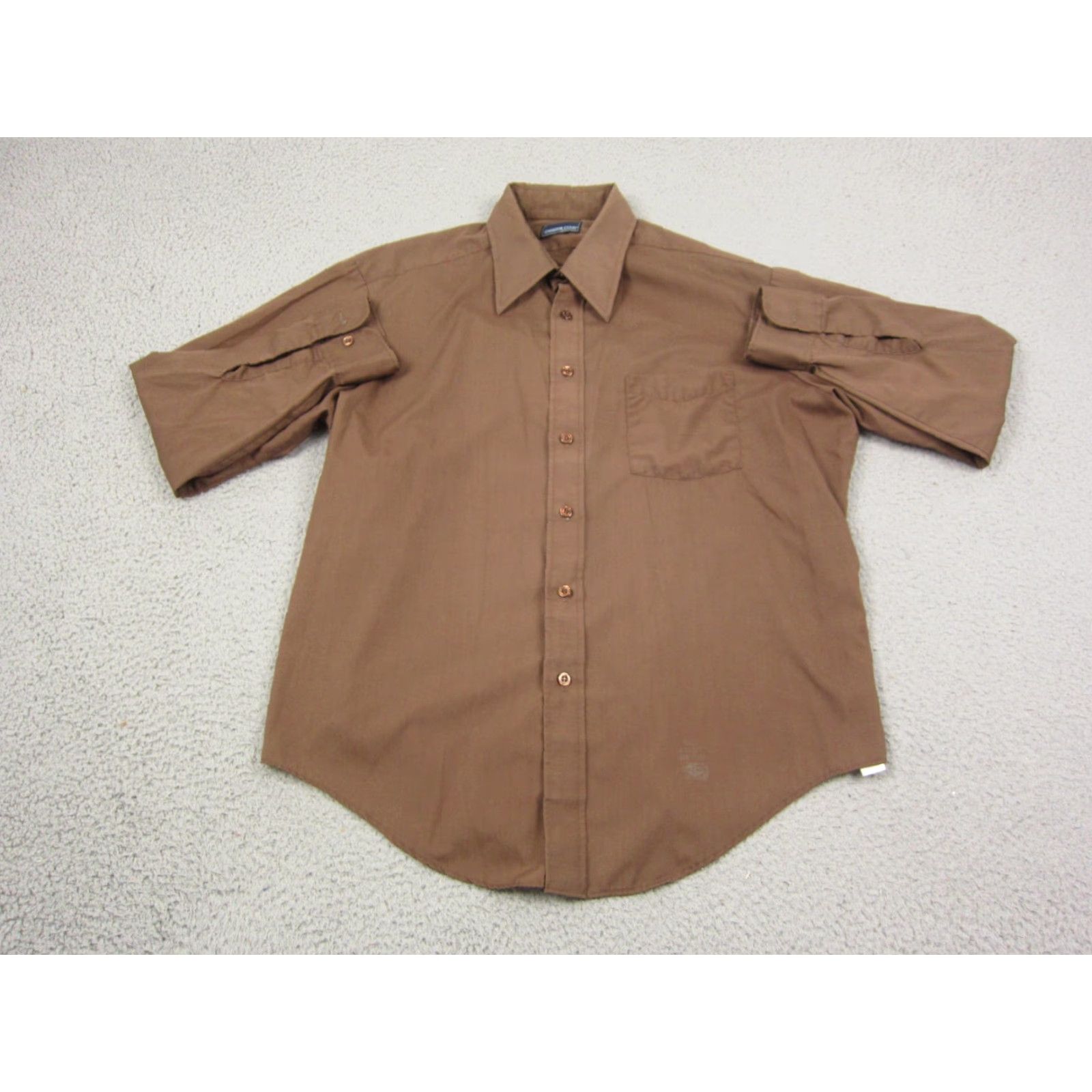 Vintage VINTAGE Career Club Shirt Mens 17 Extra Large Brown Made in USA Disco 70s Shirts Size US XL / EU 56 / 4 - 2 Thumbnail