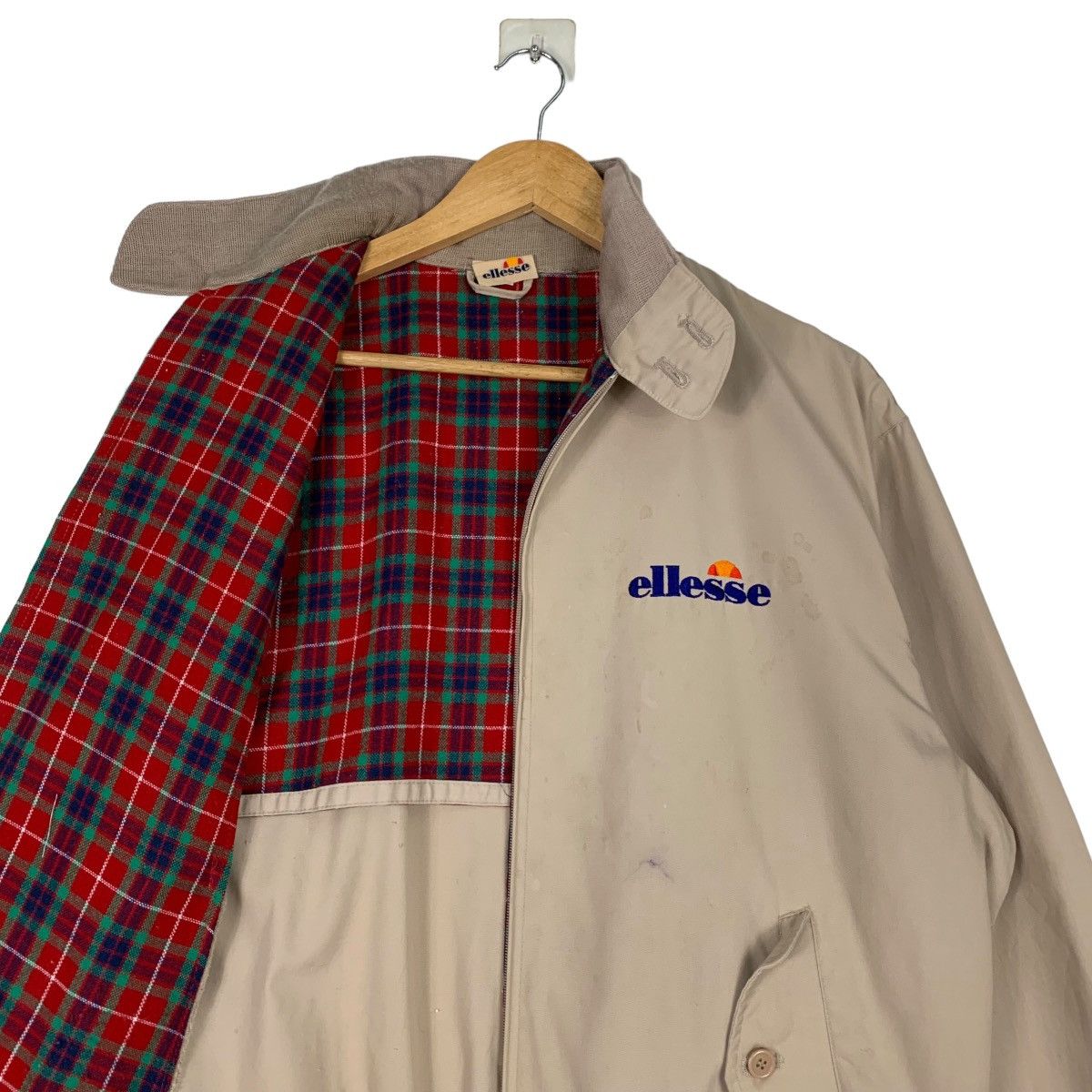 Ellesse ELLESSE Red Tartan Lined Turtleneck Jacket #1163-C53 Size US L / EU 52-54 / 3 - 10 Thumbnail