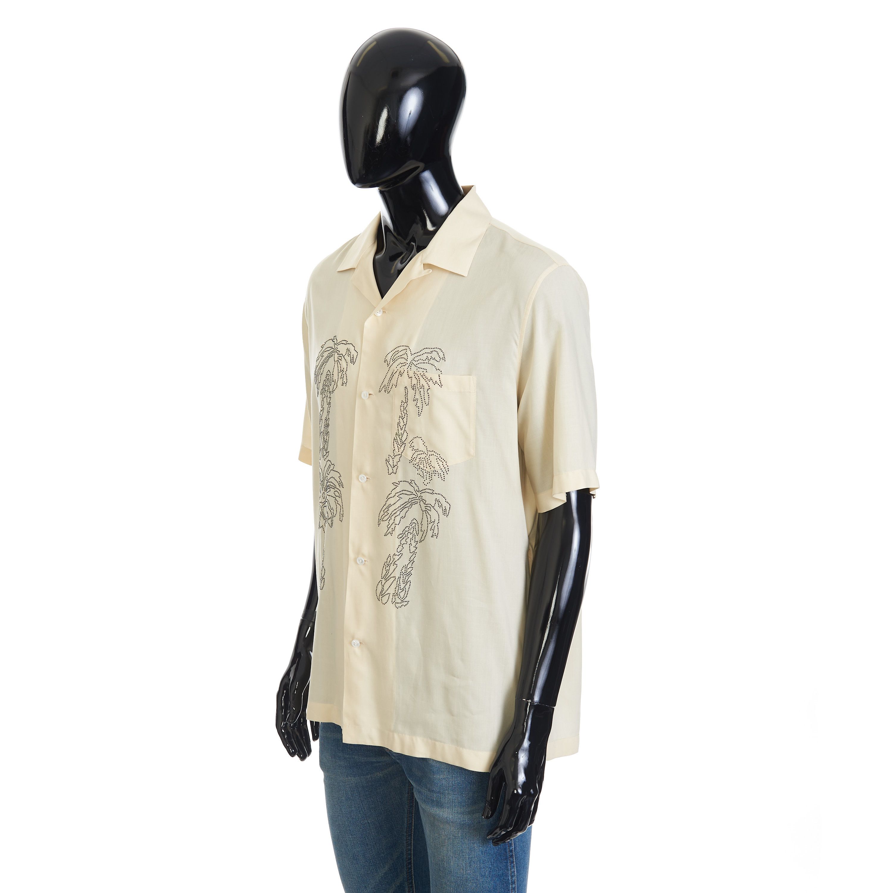 Celine Hawaiian Shortsleeve Shirt With Palm Embroidery In Viscose Size US L / EU 52-54 / 3 - 2 Thumbnail