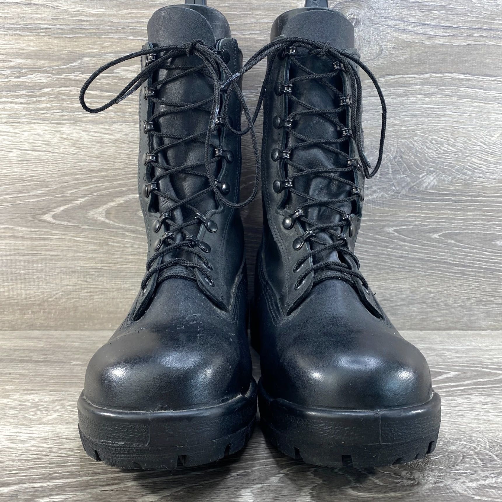 Vibram Belleville Mens W 10.5 Black Leather Steel Toe Combat Boots Lace Up Vibram Sole Size US 11 / EU 44 - 4 Thumbnail