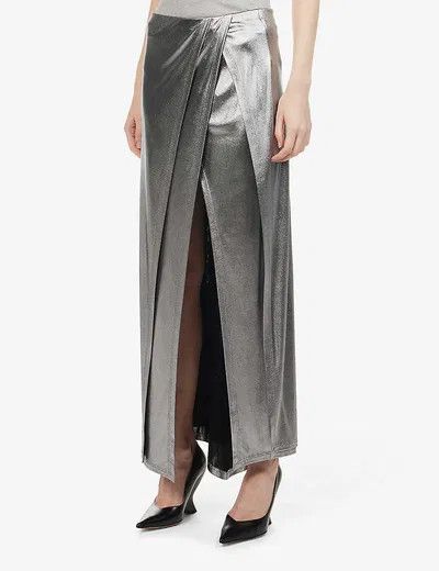Loewe o1y1025 Maxi Skirt in Silver Size 27" / US 4 / IT 40 - 3 Thumbnail