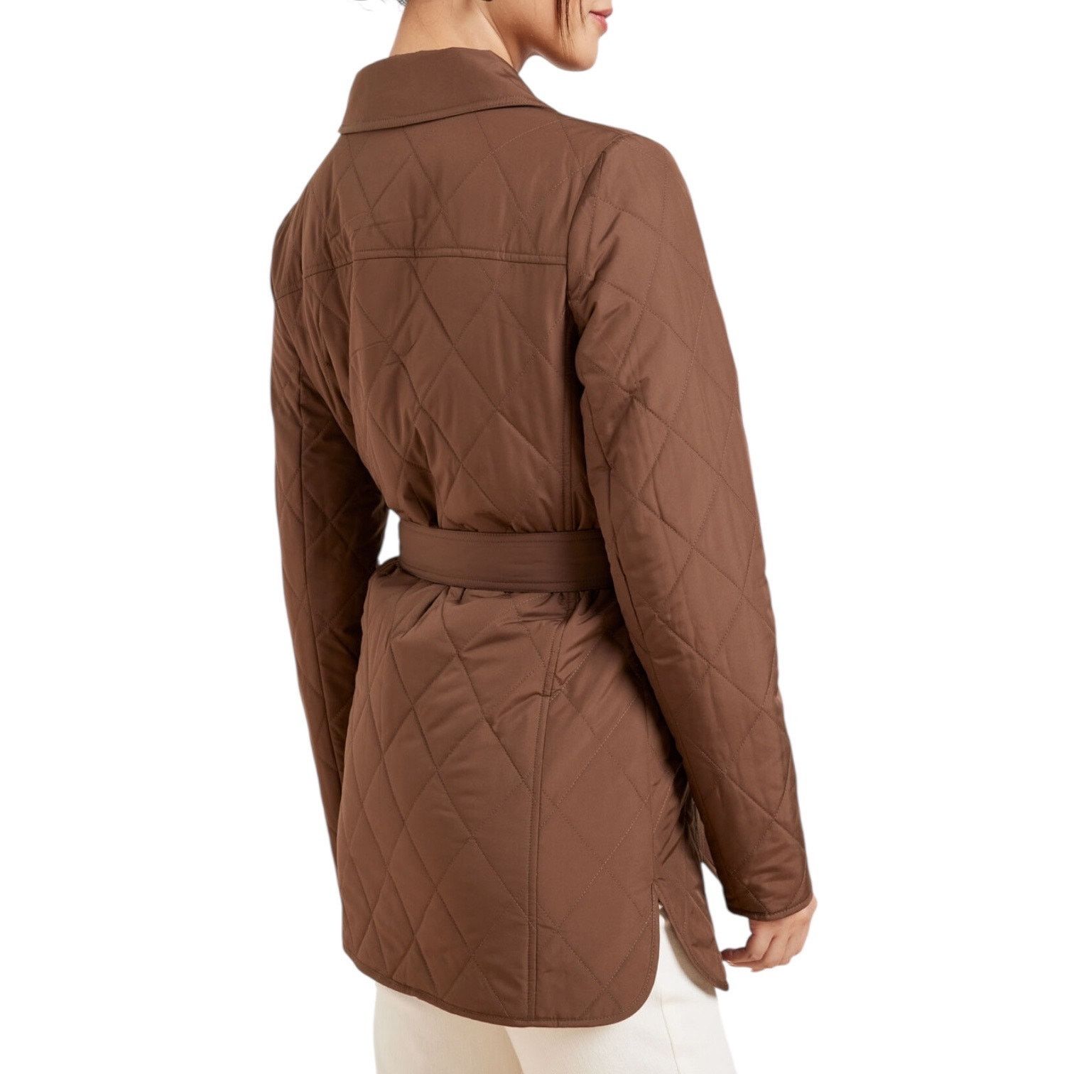 Other Talbots Belted Quilted Snap Button Shirt Jacket Brown 3X Size 3XL / US 20-22 - 3 Thumbnail