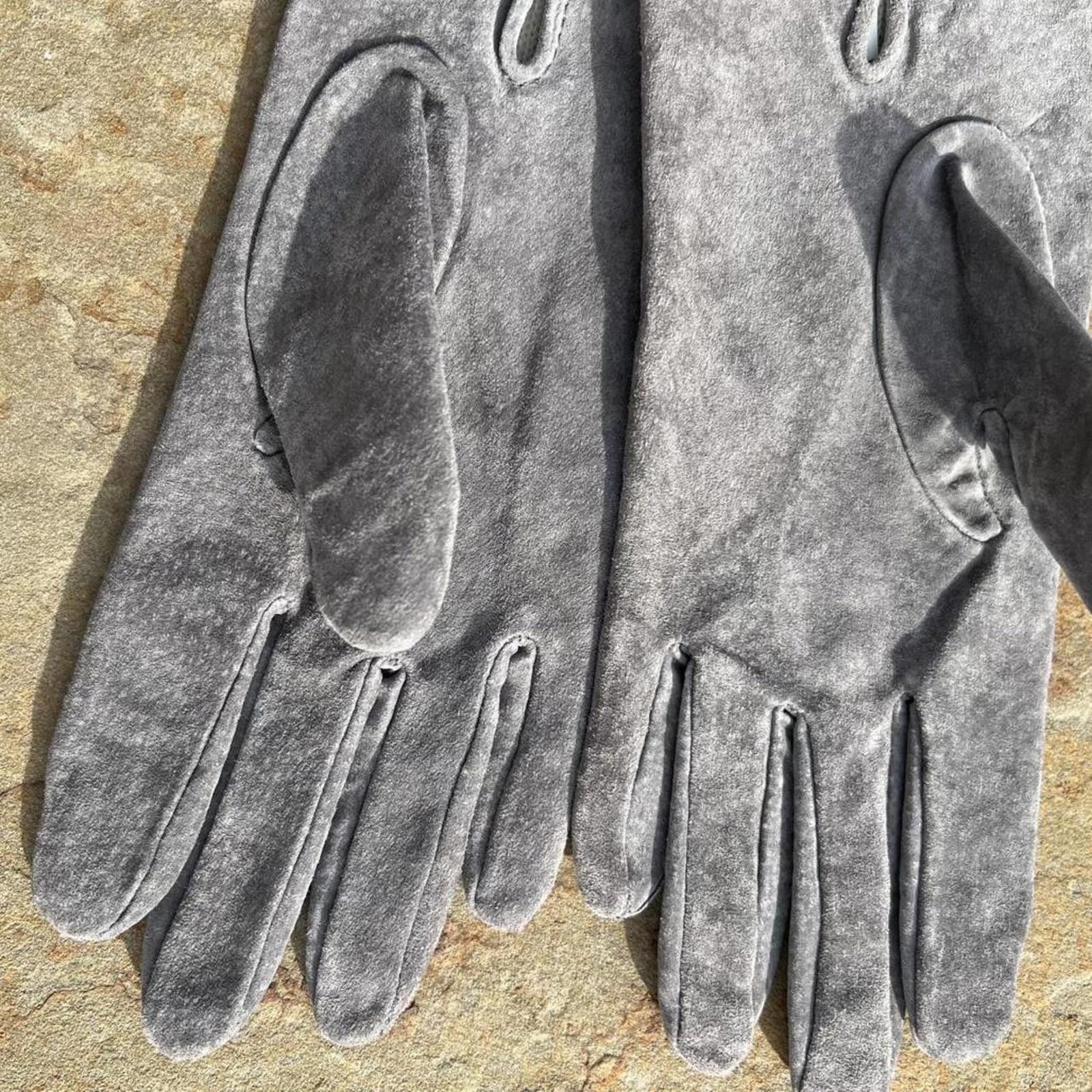 Vintage Vintage 90s Grey Suede Leather Gloves Size ONE SIZE - 5 Thumbnail