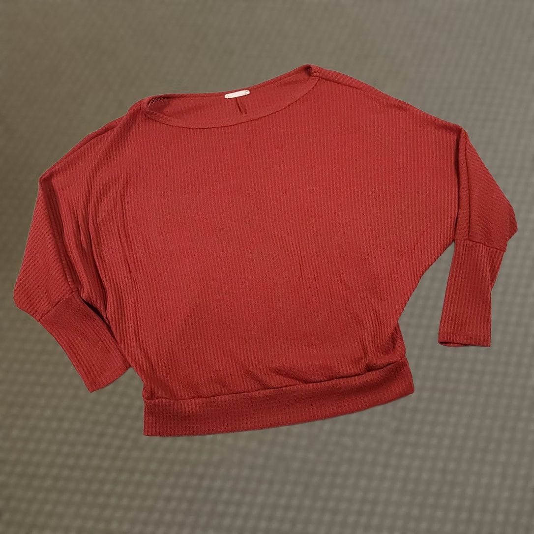 Rusty REB & J 220 Shirt Women's Medium Rust Orange Thermal Waffle Knit Shirt Size M / US 6-8 / IT 42-44 - 1 Thumbnail