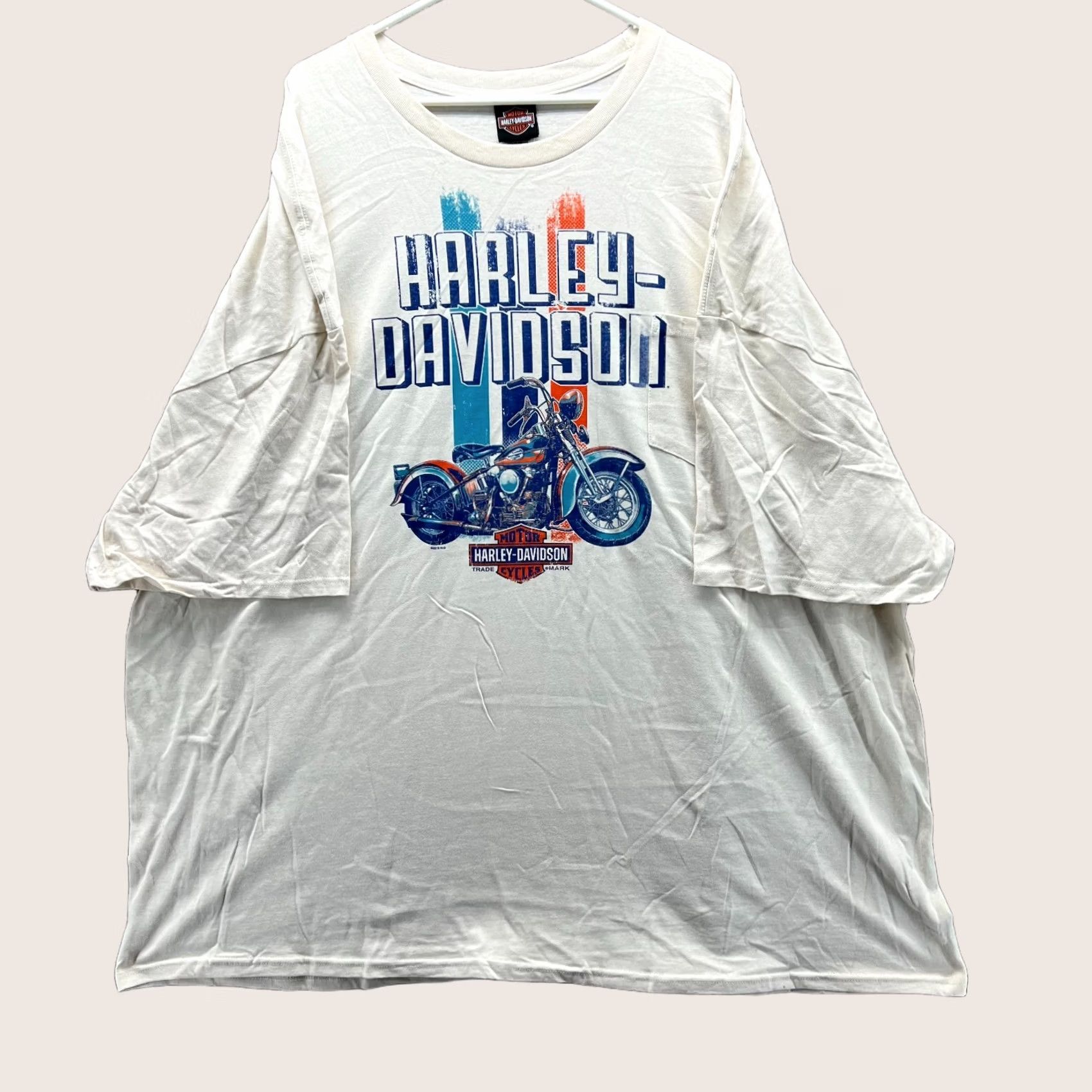 Harley Davidson VINTAGE? No. Harley-Davidson Shirt Men 5XL Beige Blue Biker Motorcycle 2018 Casual Tee Shirt Size US XXL / EU 58 / 5 - 1 Thumbnail