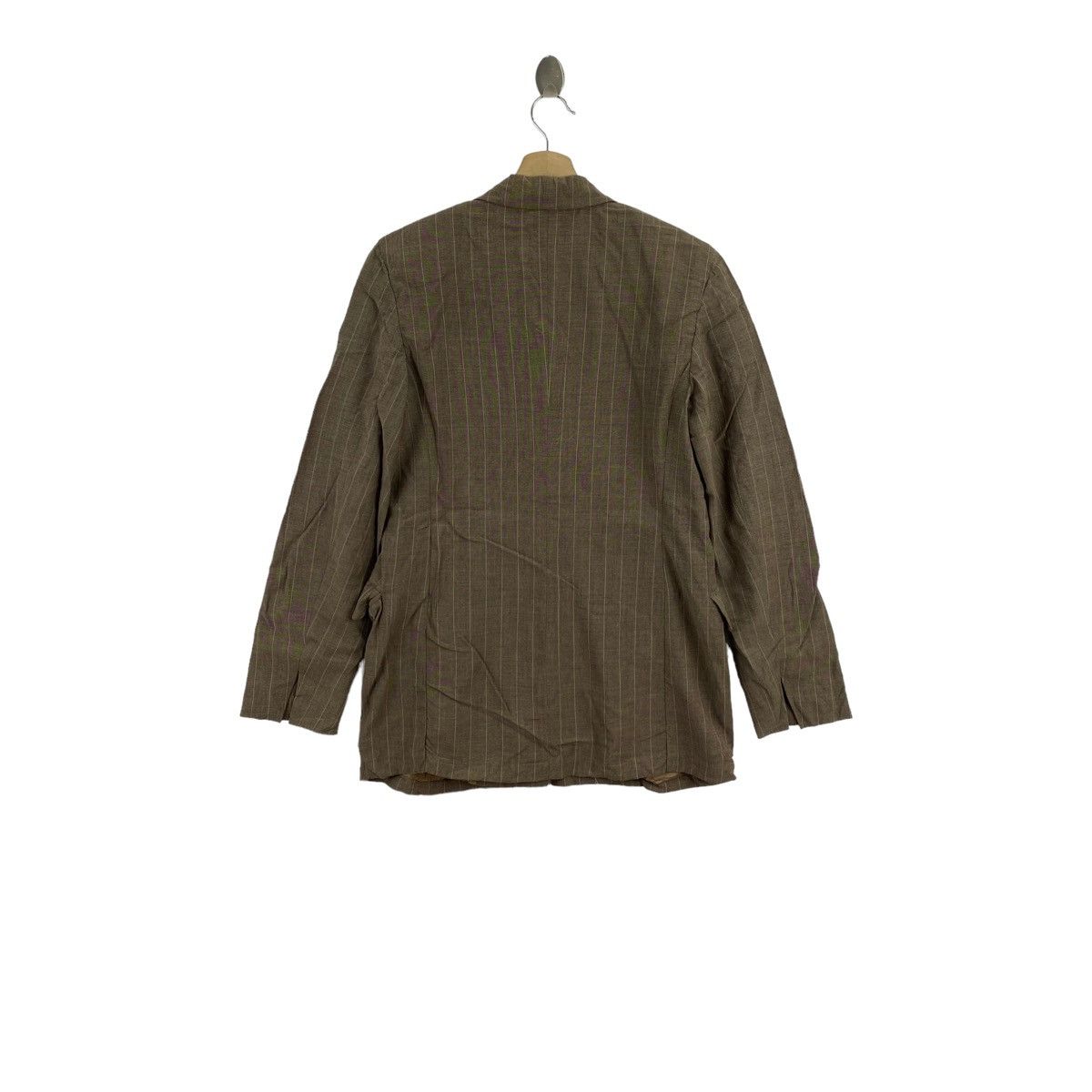 Max Mara MAX MARA Italy Designer Hickory Stripes Brown Blazer Coat Size S / US 4 / IT 40 - 2 Thumbnail
