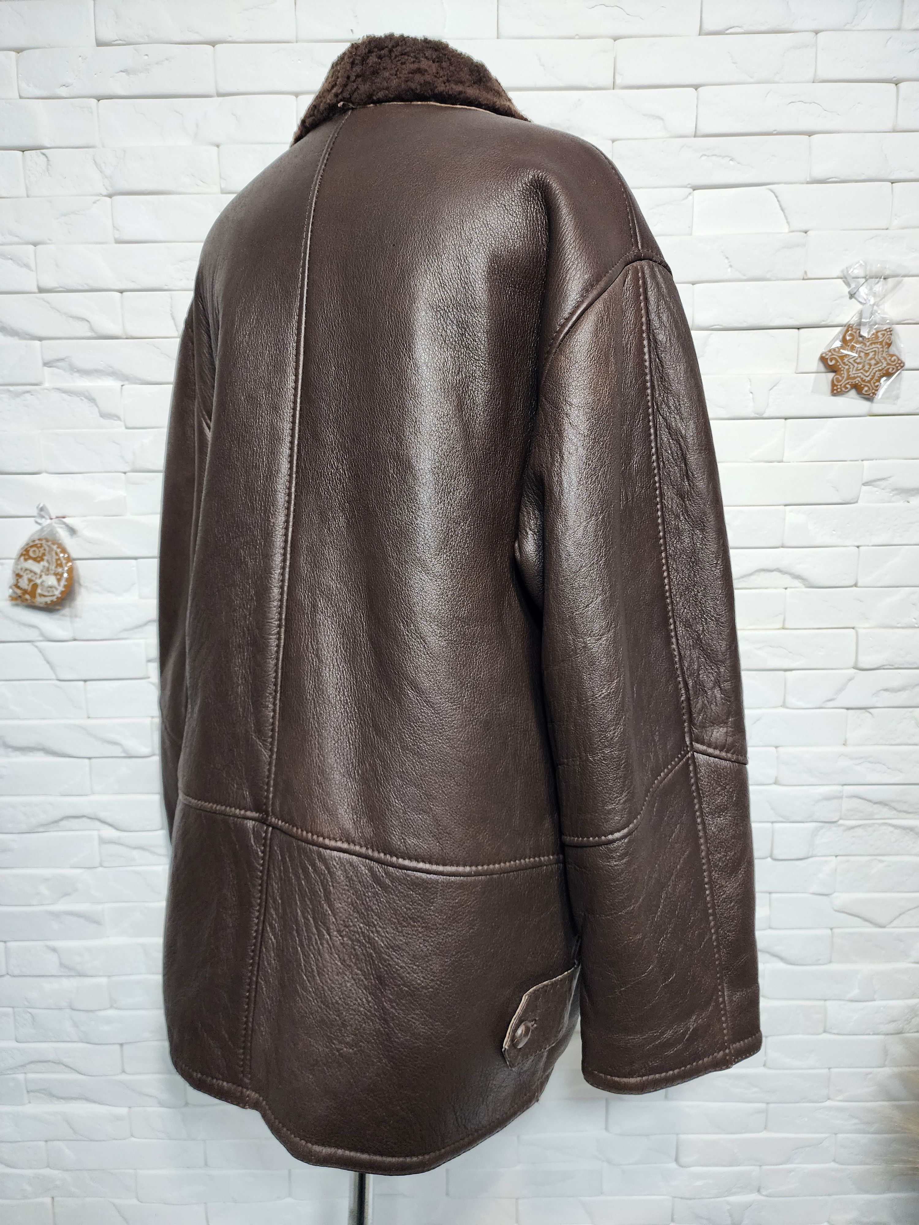 Furla Brown Sheepskin Coat: Women's Warm Fur Coat. Leather Jacket Size XXL / US 16-18 / IT 52-54 - 5 Thumbnail