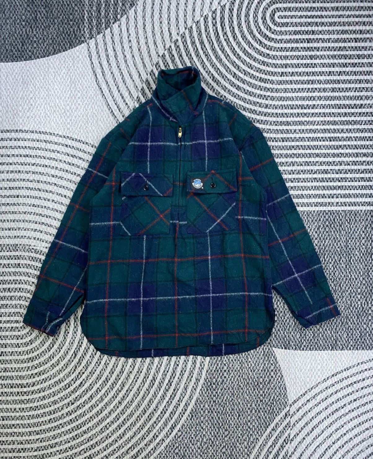 Vintage Vintage Swanndri N.Zealand Green Checked Halfzip Wool Jacket Size US M / EU 48-50 / 2 - 5 Thumbnail